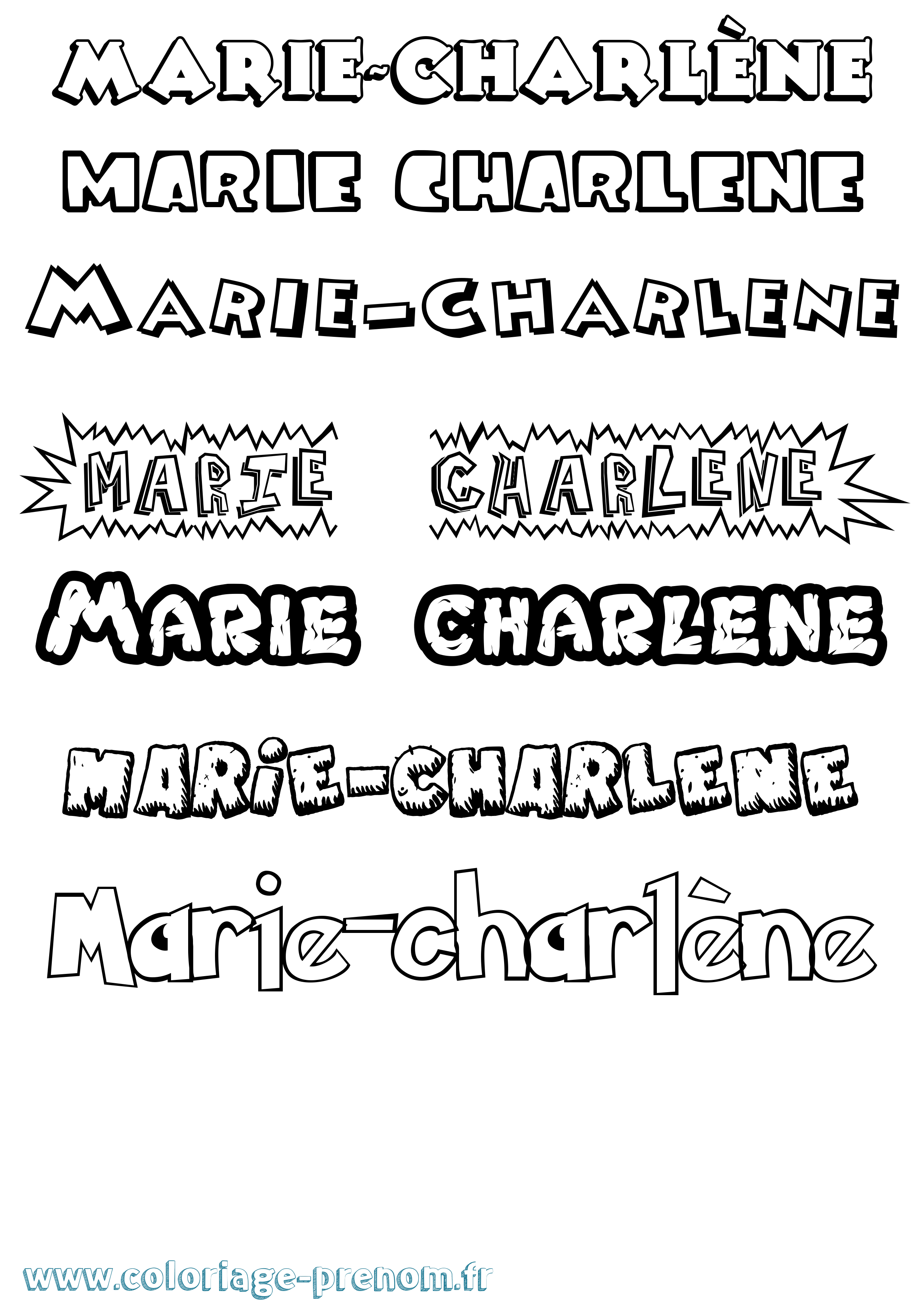 Coloriage Marie-Charlène Dessin Animé Coloriage prénom Marie-Charlène Dessin Animé