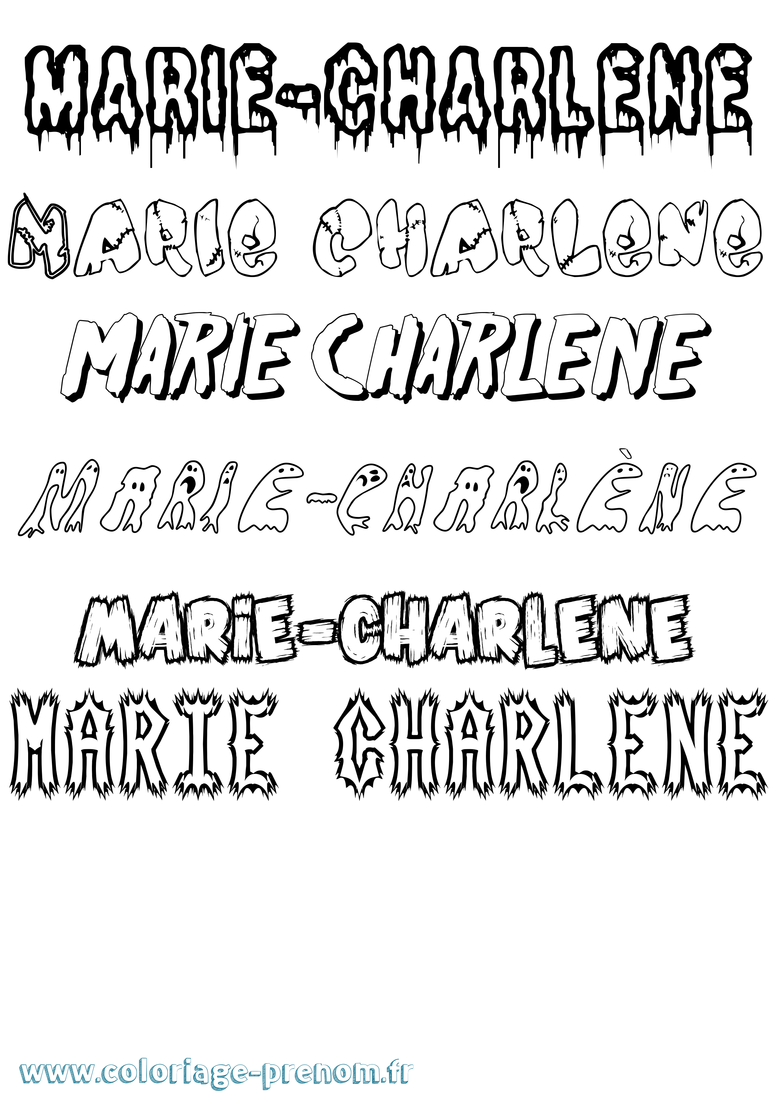 Coloriage Marie-Charlène Frisson Coloriage prénom Marie-Charlène Frisson