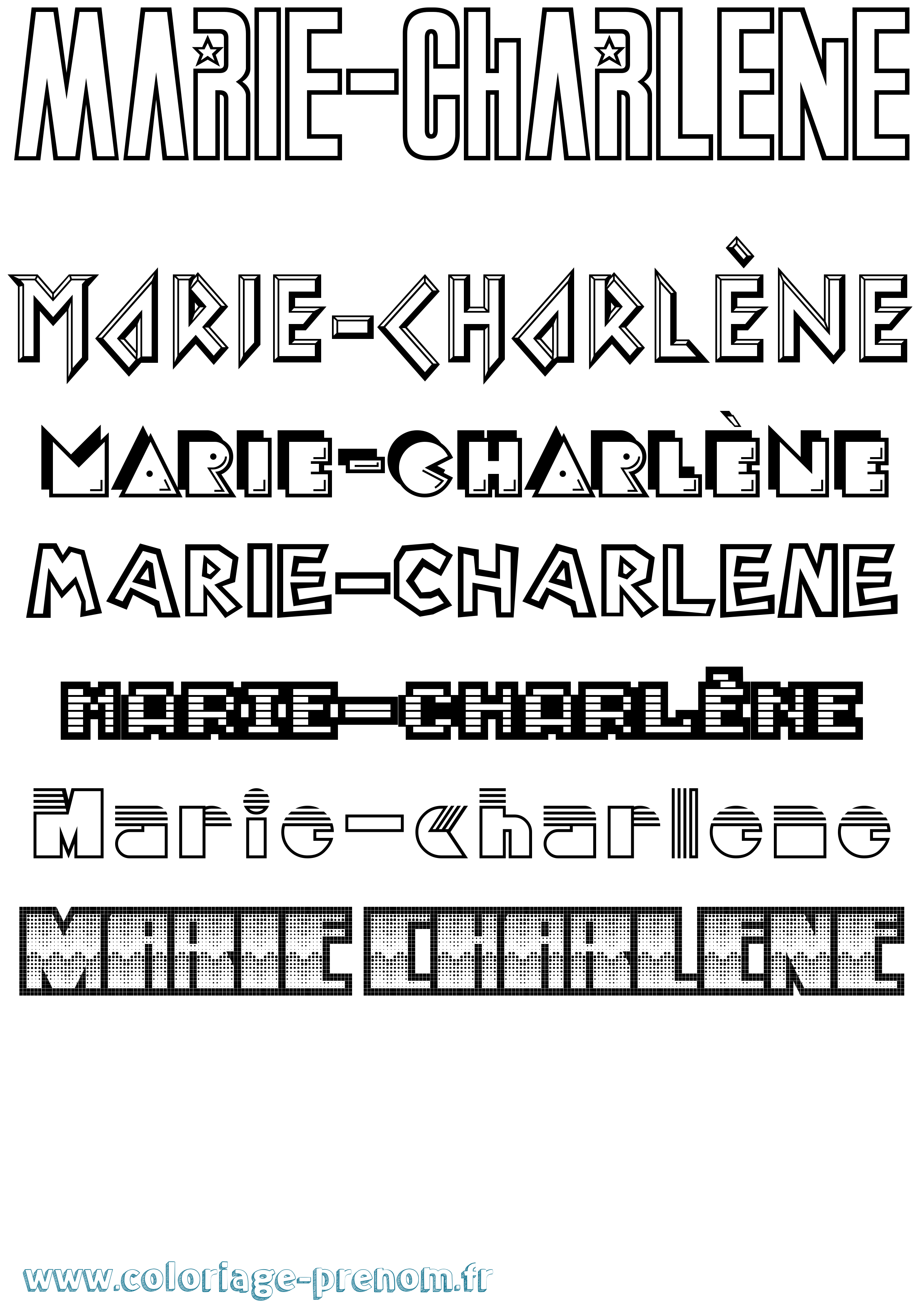 Coloriage Marie-Charlène Jeux Vidéos Coloriage prénom Marie-Charlène Jeux Vidéos
