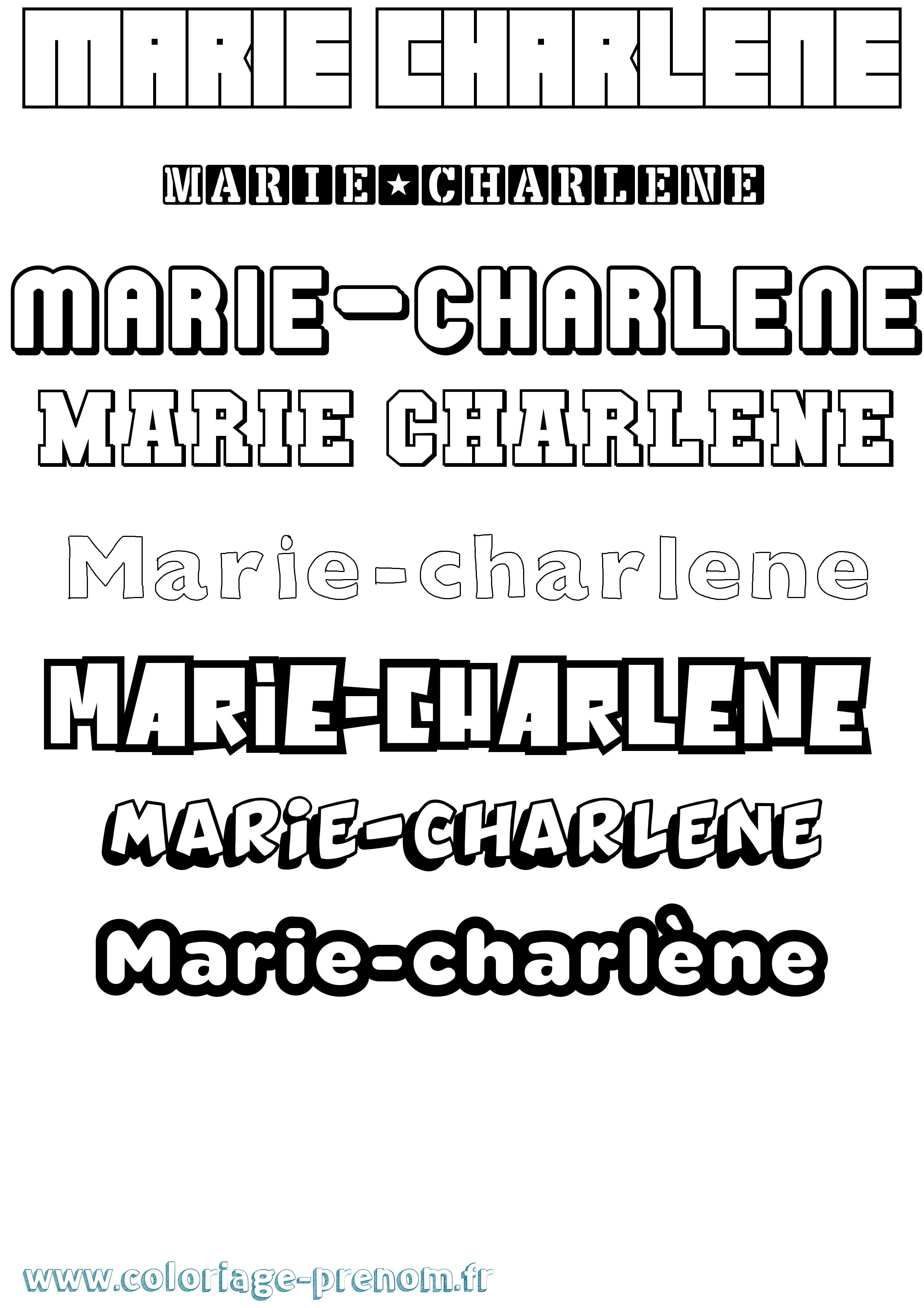 Coloriage Marie-Charlène Simple Coloriage prénom Marie-Charlène Simple