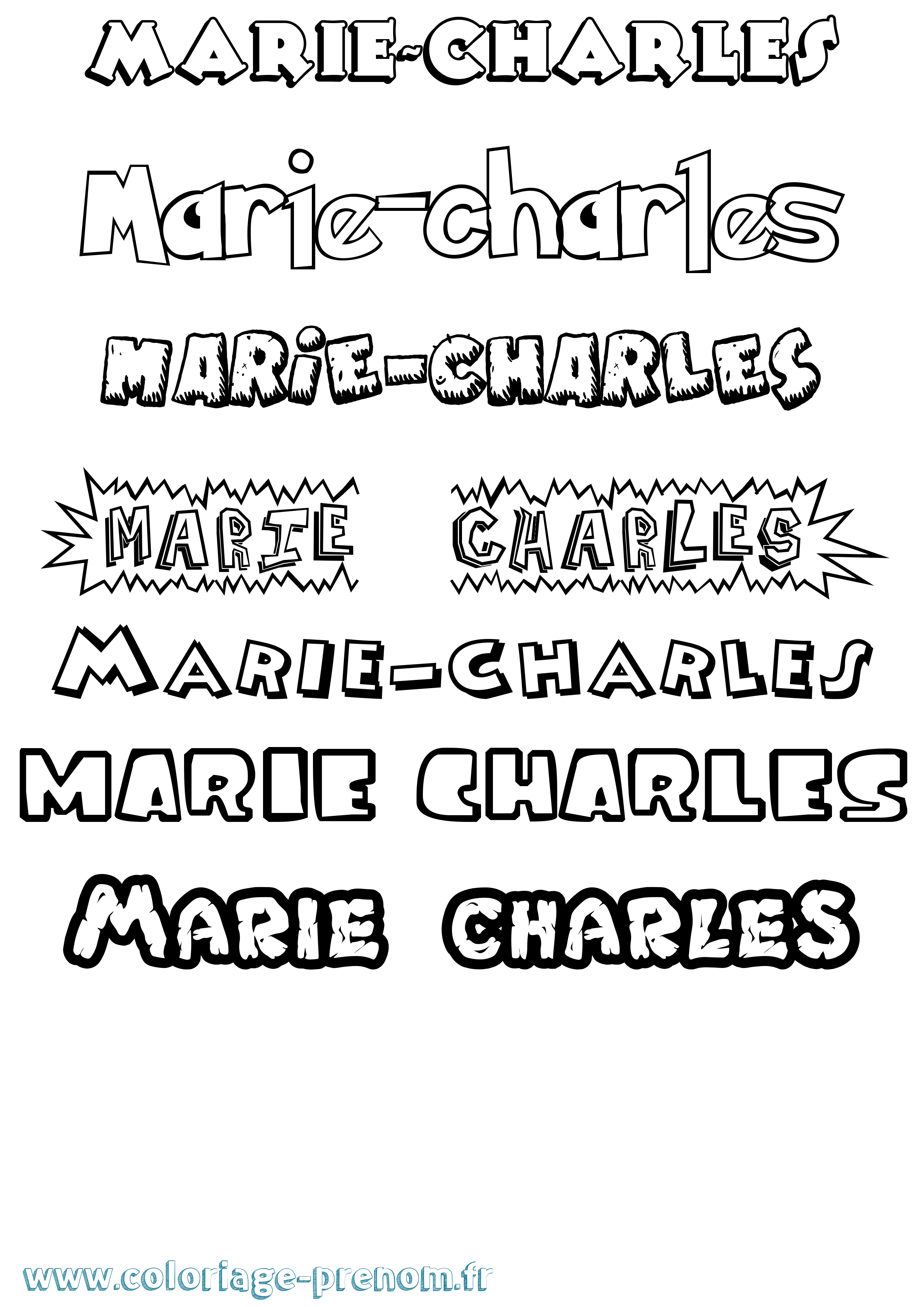 Coloriage Marie-Charles Dessin Animé Coloriage prénom Marie-Charles Dessin Animé