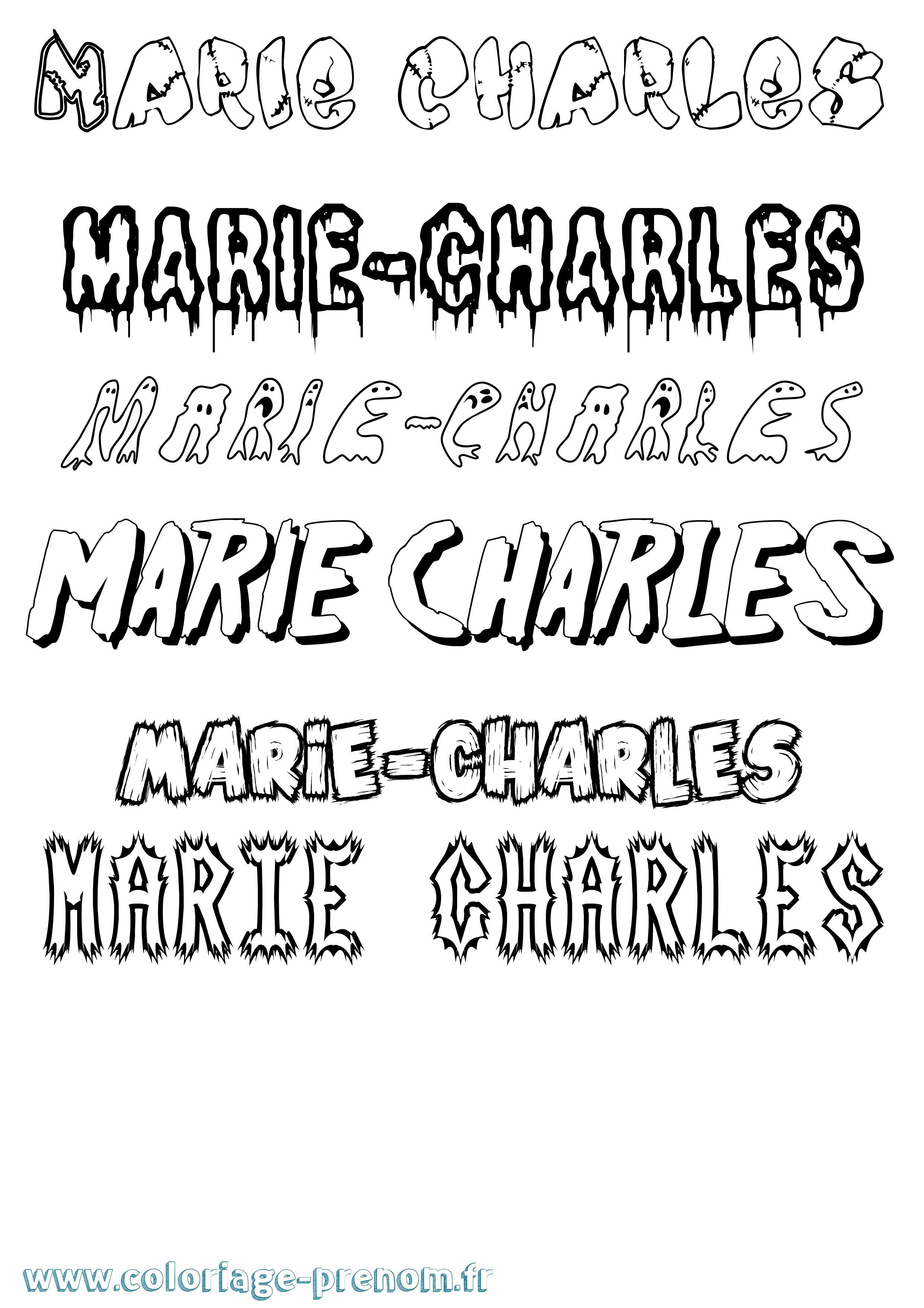 Coloriage Marie-Charles Frisson Coloriage prénom Marie-Charles Frisson