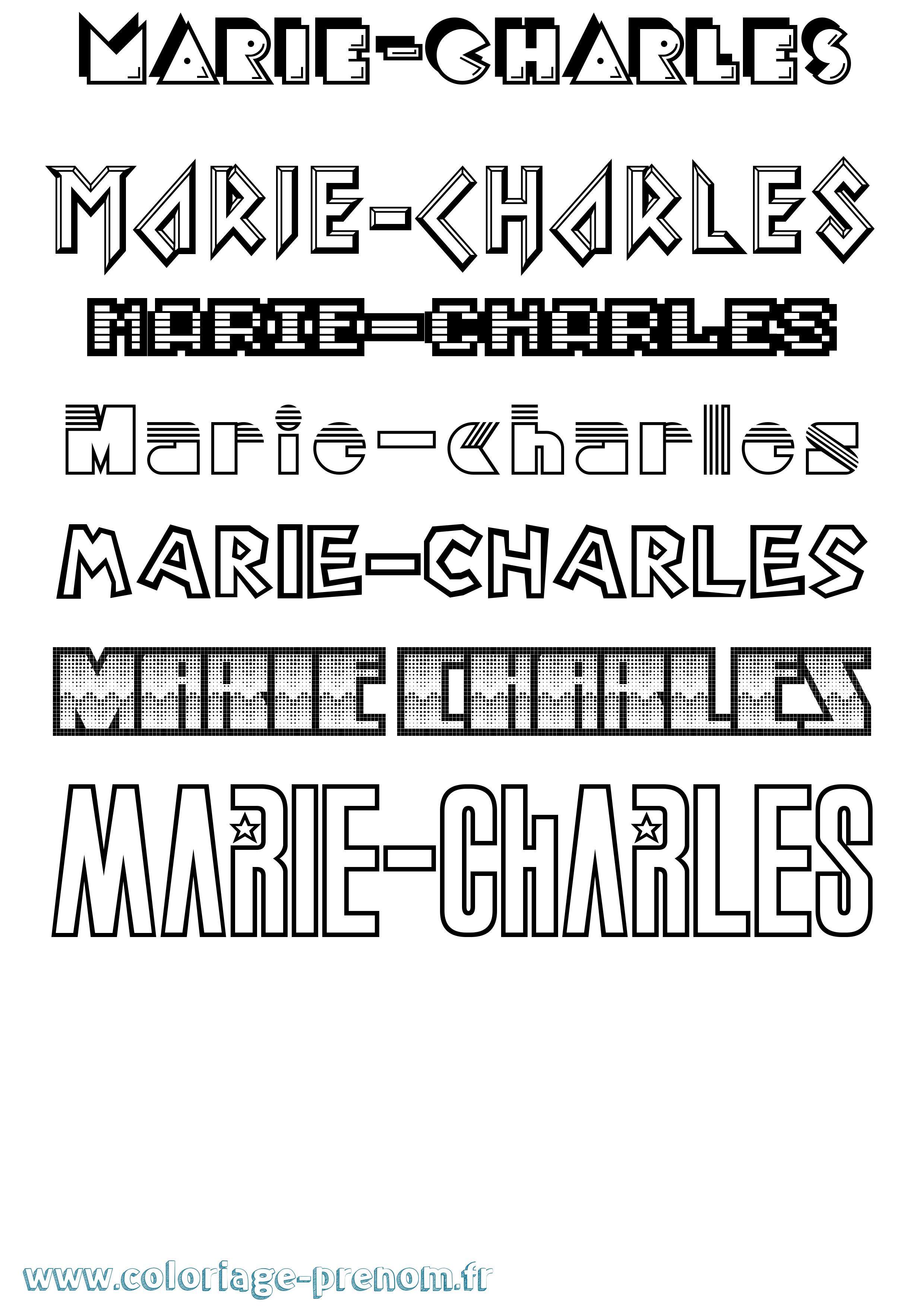 Coloriage Marie-Charles Jeux Vidéos Coloriage prénom Marie-Charles Jeux Vidéos