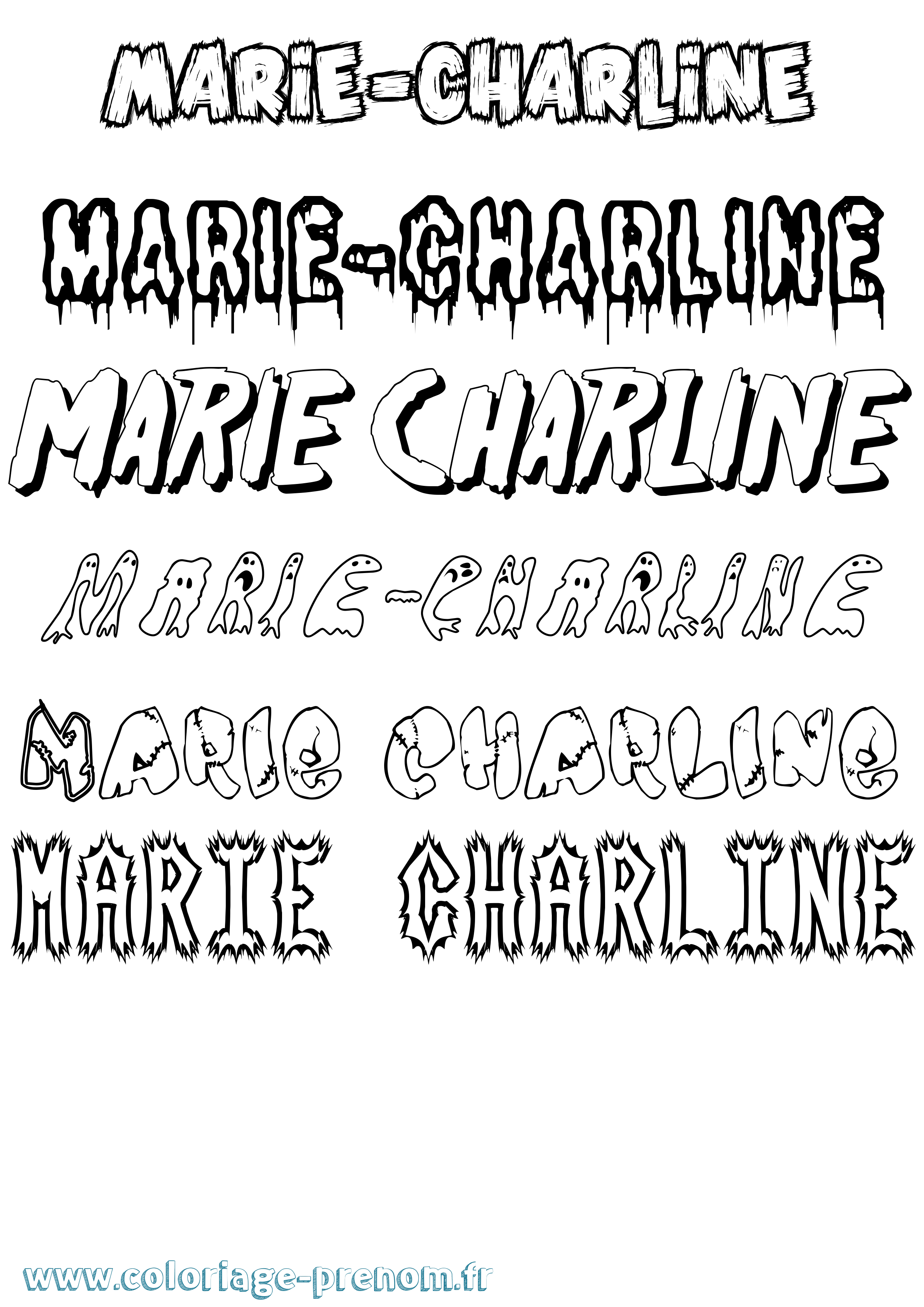 Coloriage Marie-Charline Frisson Coloriage prénom Marie-Charline Frisson