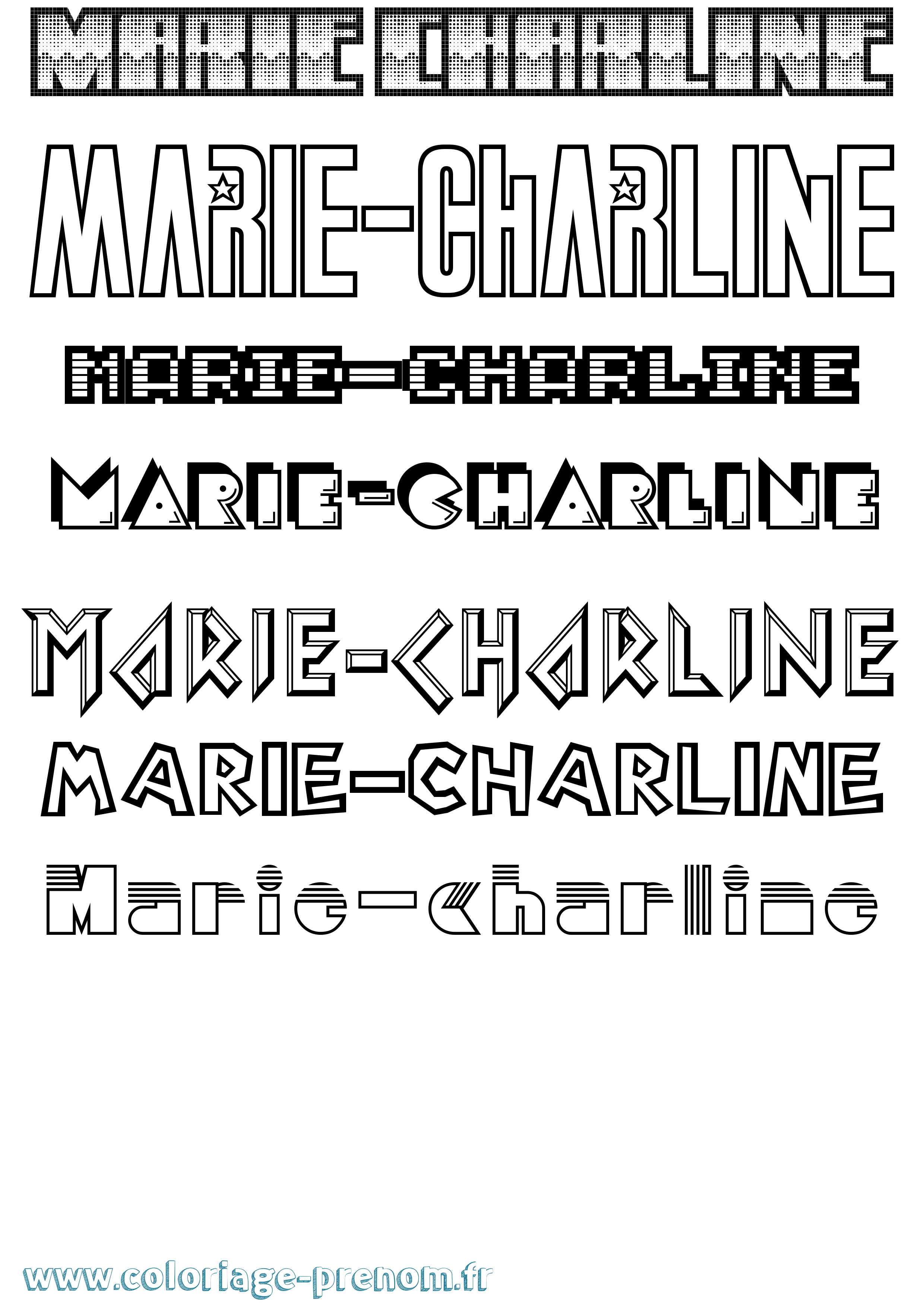 Coloriage Marie-Charline Jeux Vidéos Coloriage prénom Marie-Charline Jeux Vidéos