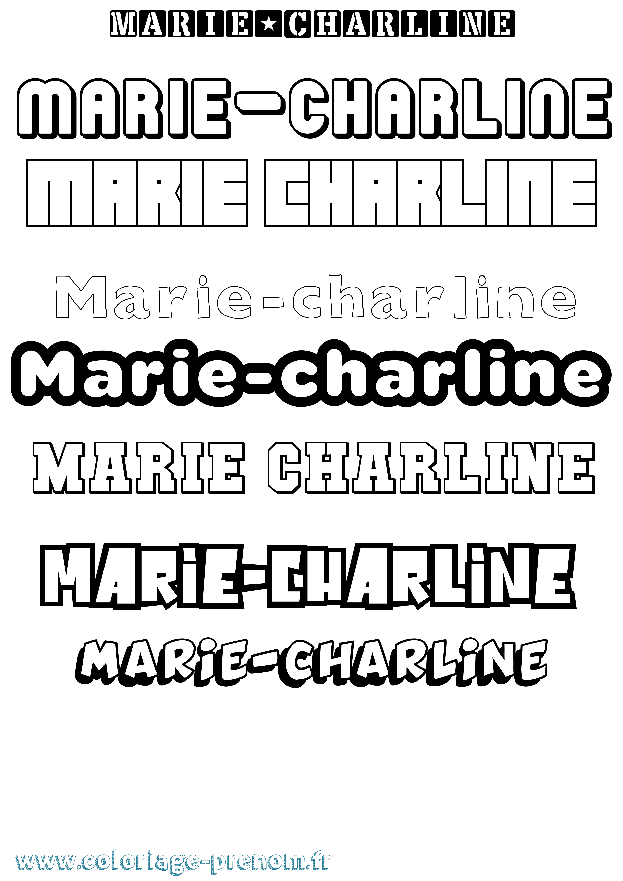 Coloriage Marie-Charline Simple Coloriage prénom Marie-Charline Simple