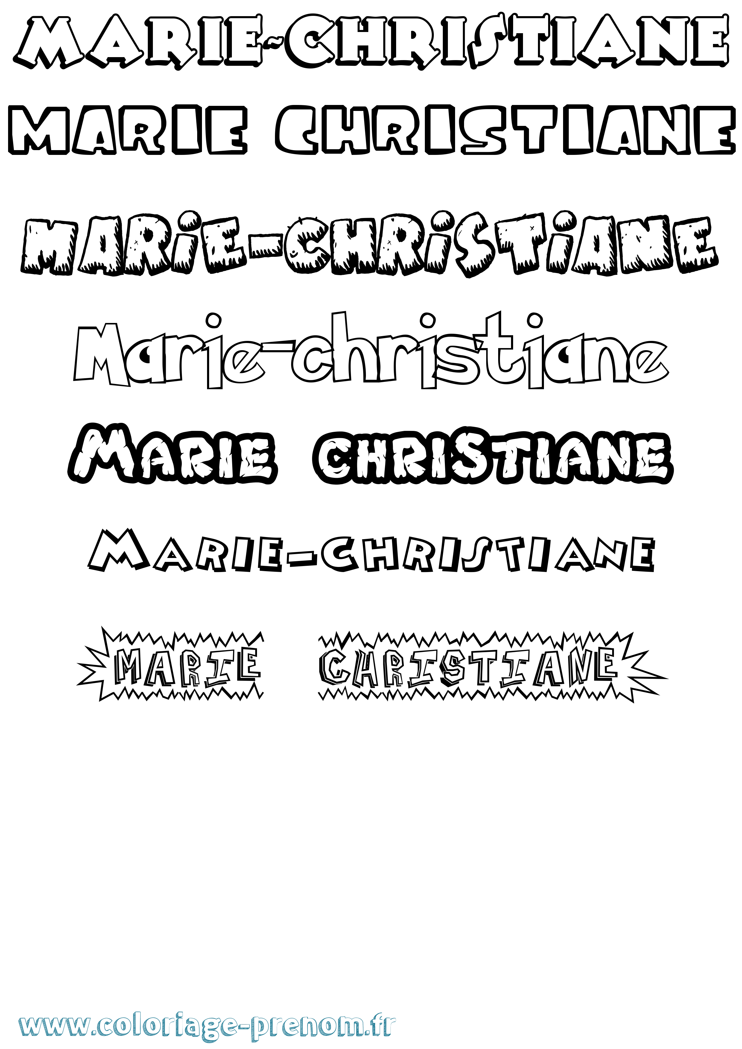 Coloriage Marie-Christiane Dessin Animé Coloriage prénom Marie-Christiane Dessin Animé