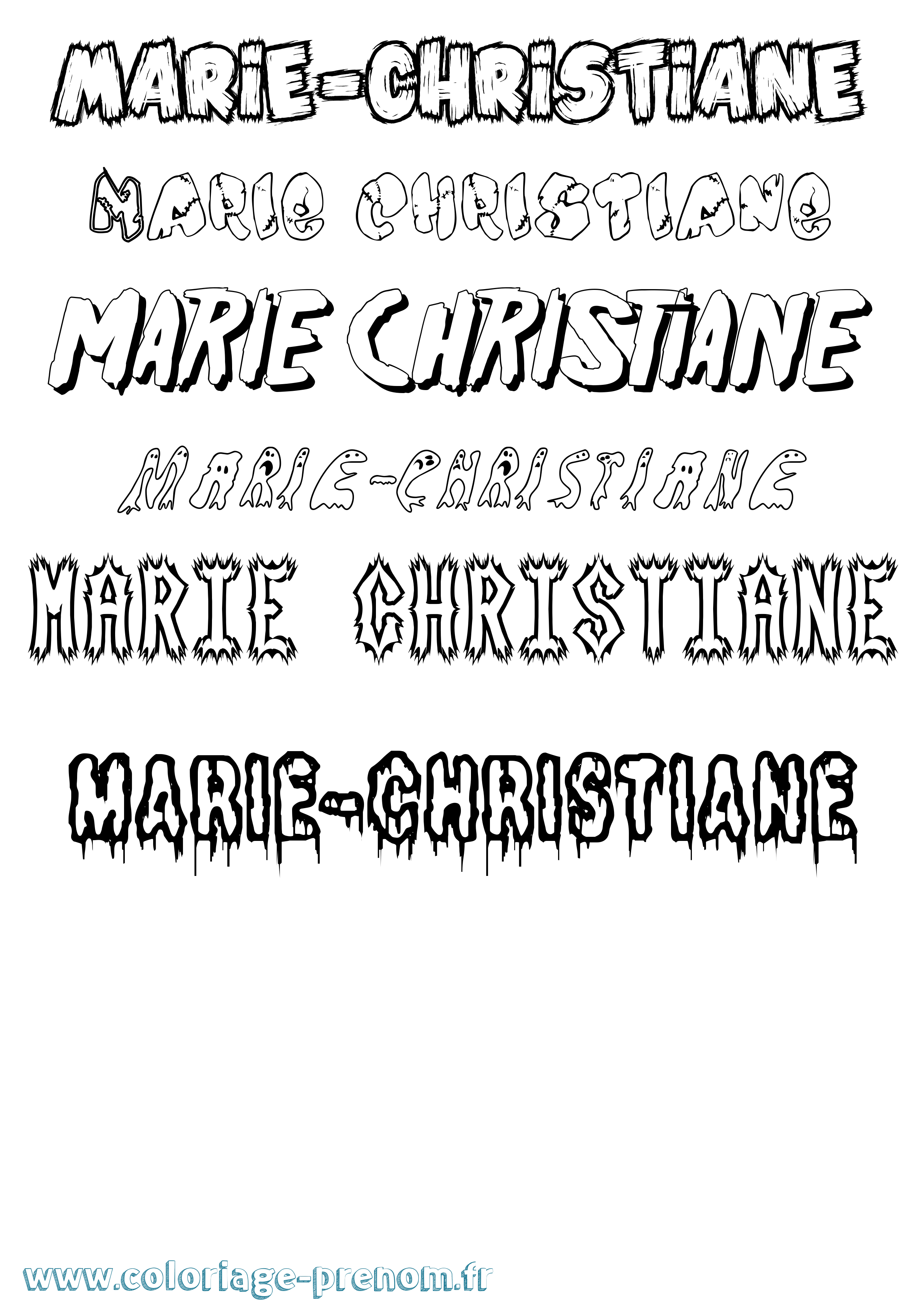 Coloriage Marie-Christiane Frisson Coloriage prénom Marie-Christiane Frisson