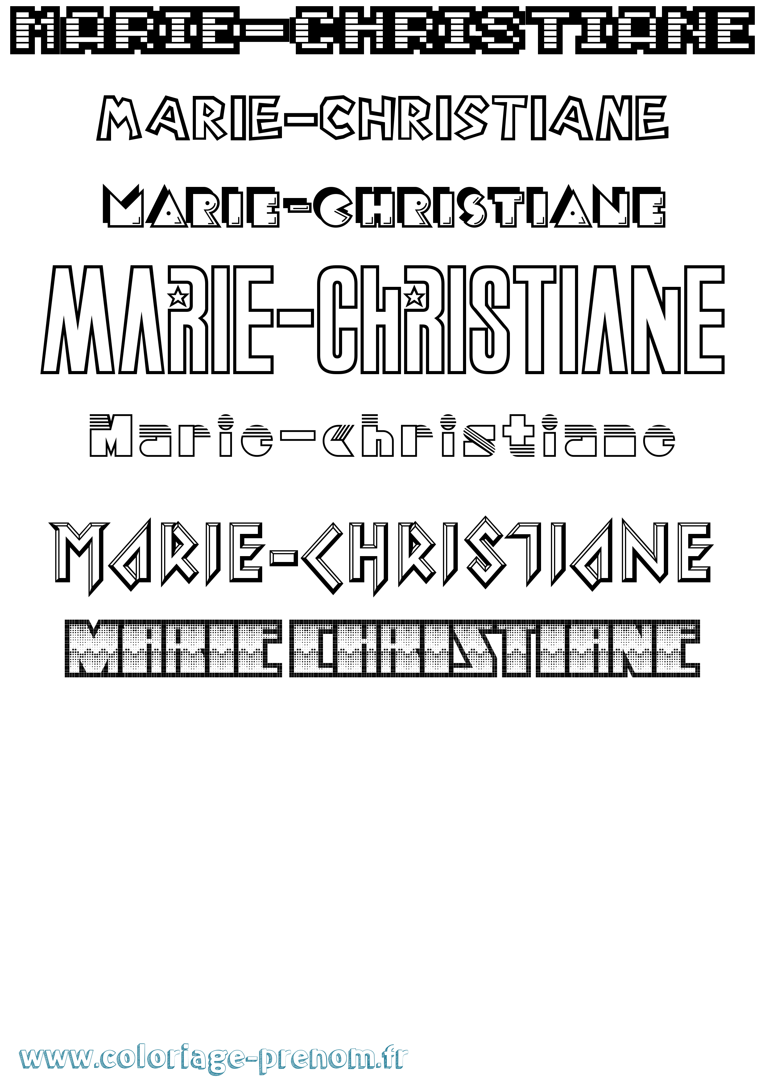Coloriage Marie-Christiane Jeux Vidéos Coloriage prénom Marie-Christiane Jeux Vidéos