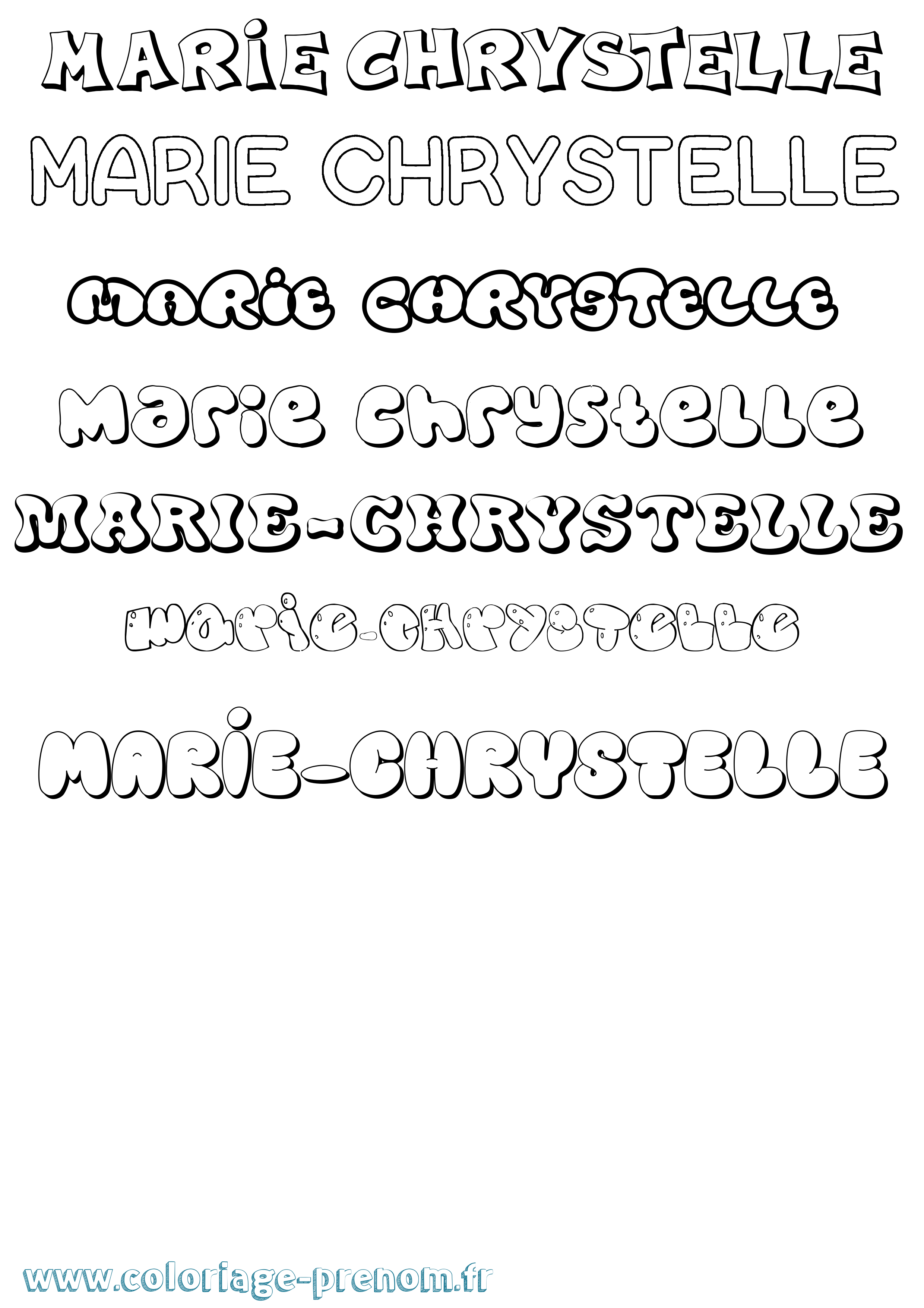 Coloriage Marie-Chrystelle Bubble Coloriage prénom Marie-Chrystelle Bubble