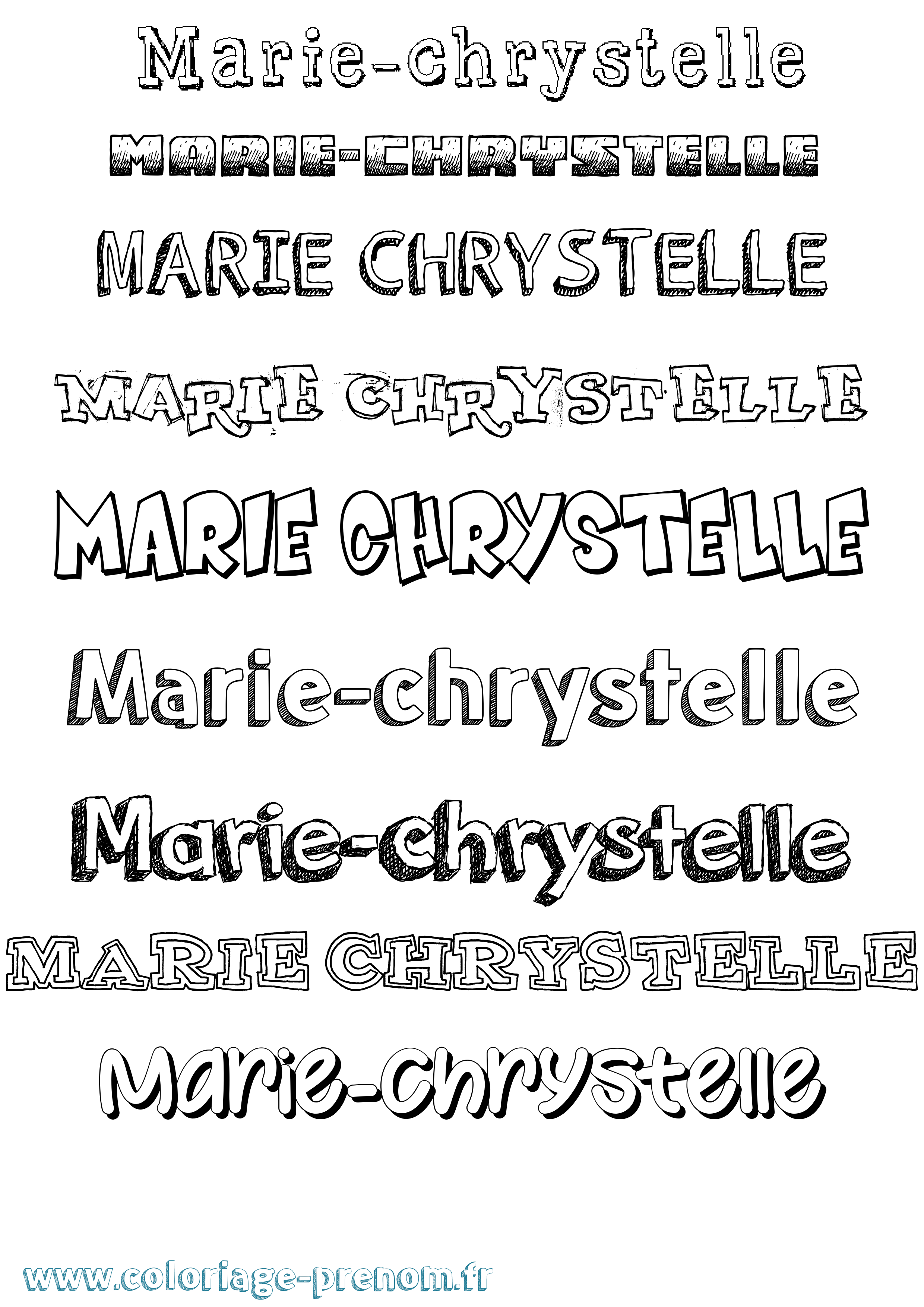 Coloriage Marie-Chrystelle Dessiné Coloriage prénom Marie-Chrystelle Dessiné