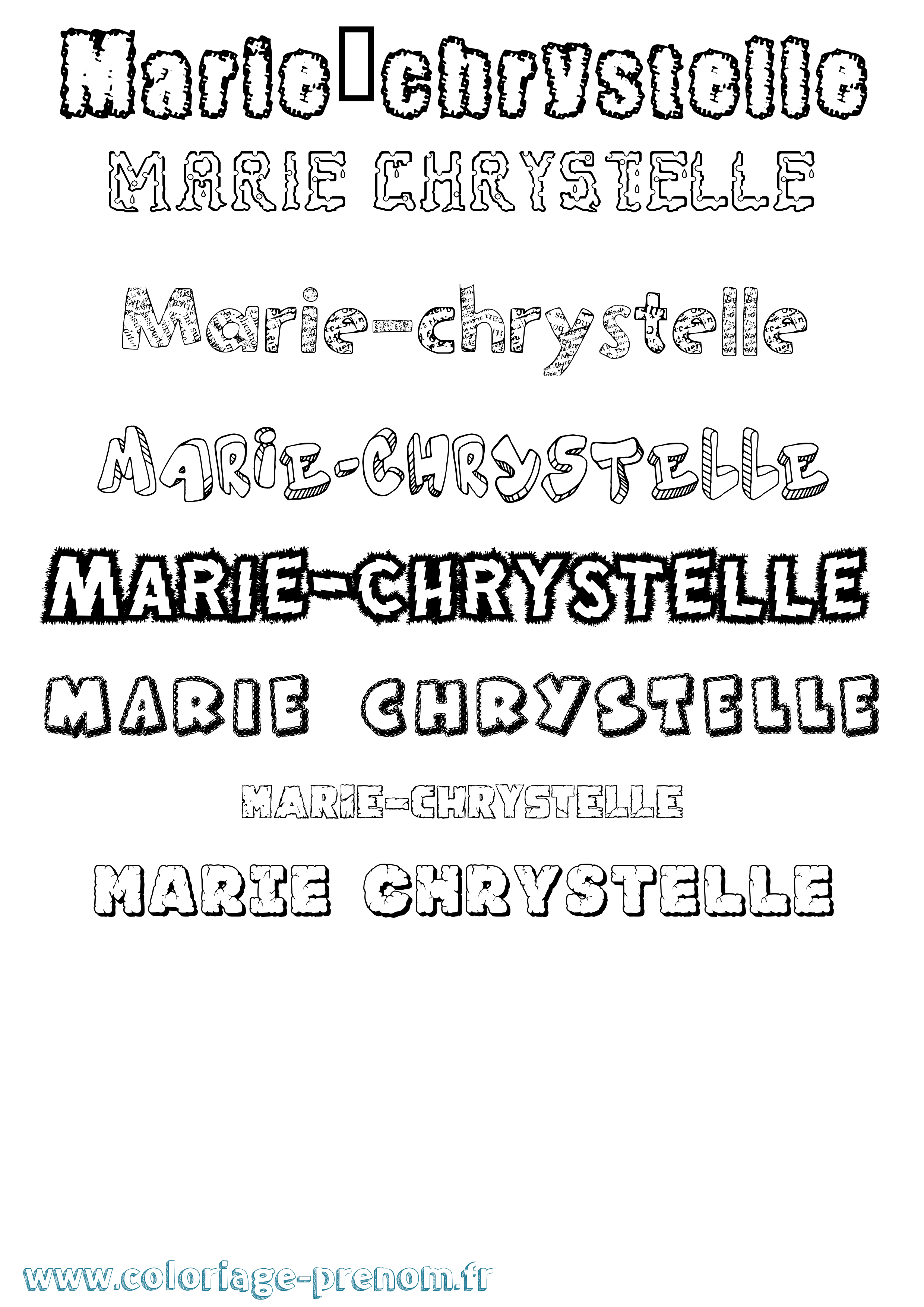 Coloriage Marie-Chrystelle Destructuré Coloriage prénom Marie-Chrystelle Destructuré