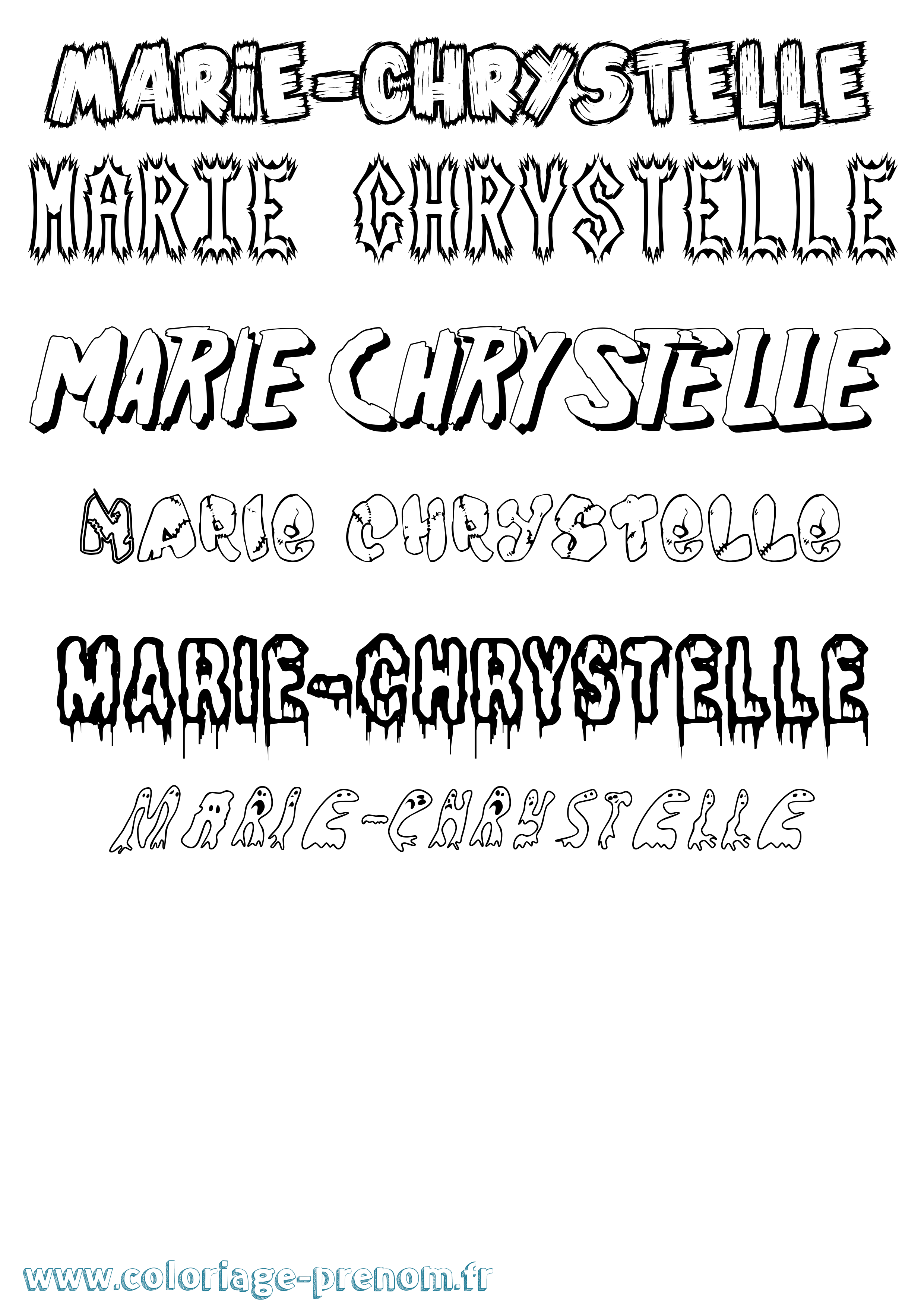 Coloriage Marie-Chrystelle Frisson Coloriage prénom Marie-Chrystelle Frisson