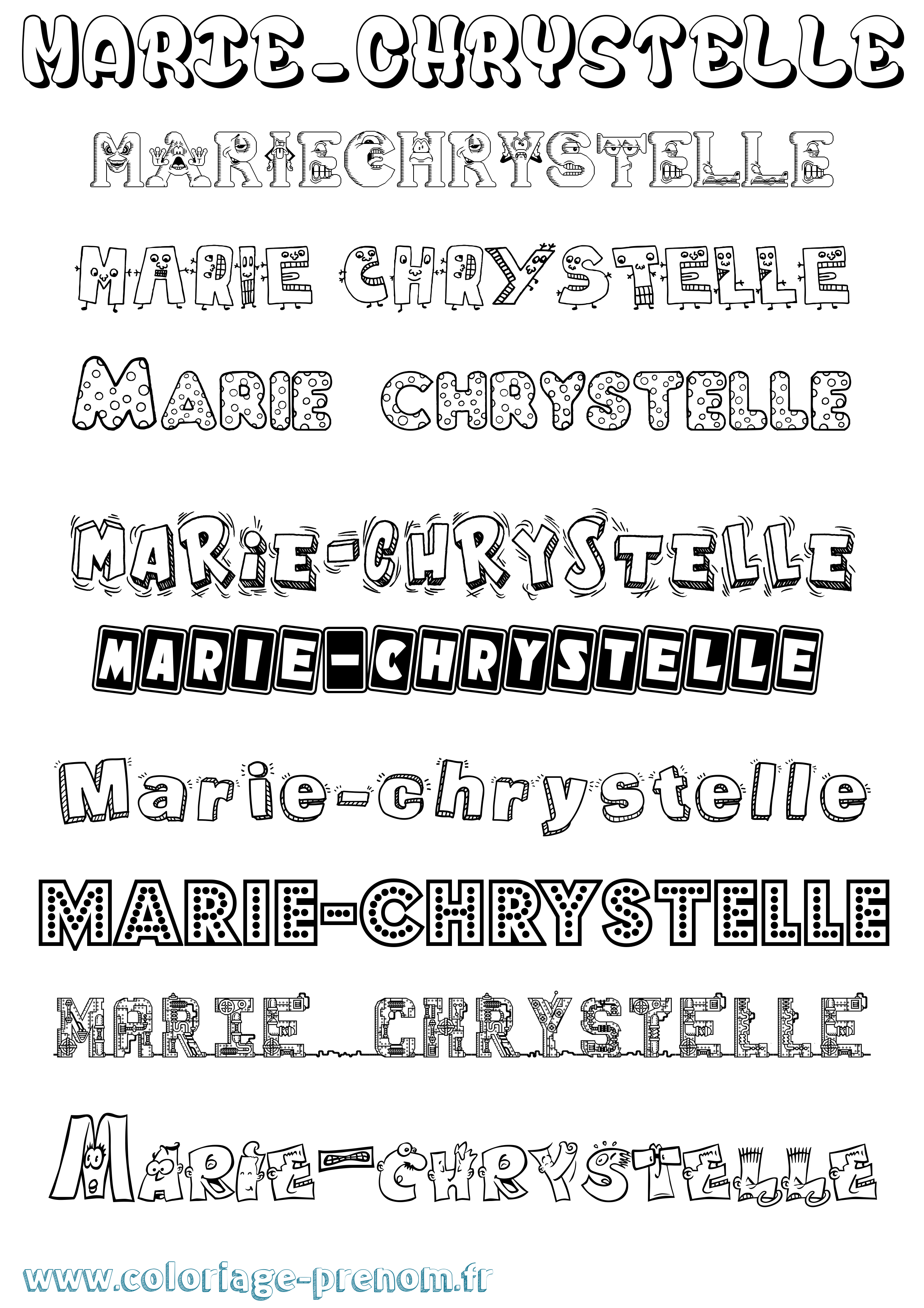 Coloriage Marie-Chrystelle Fun Coloriage prénom Marie-Chrystelle Fun