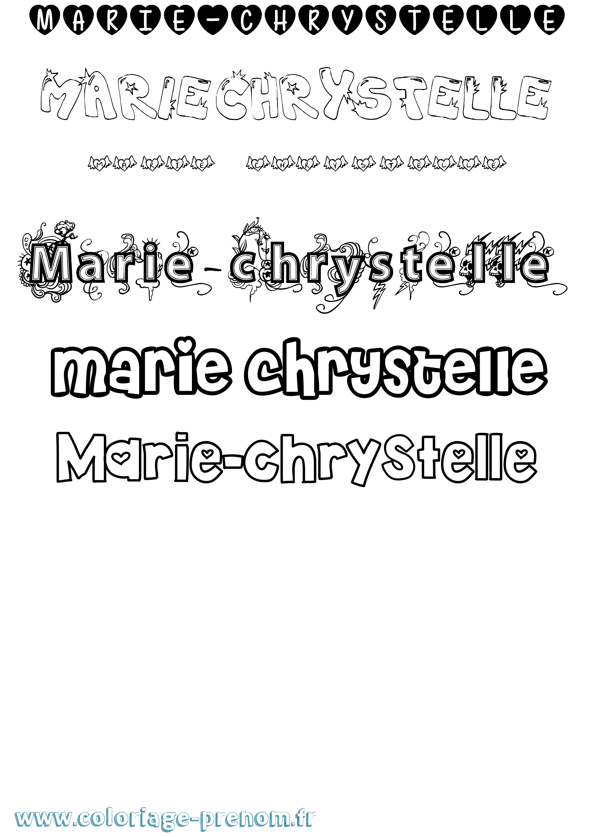 Coloriage Marie-Chrystelle Girly Coloriage prénom Marie-Chrystelle Girly