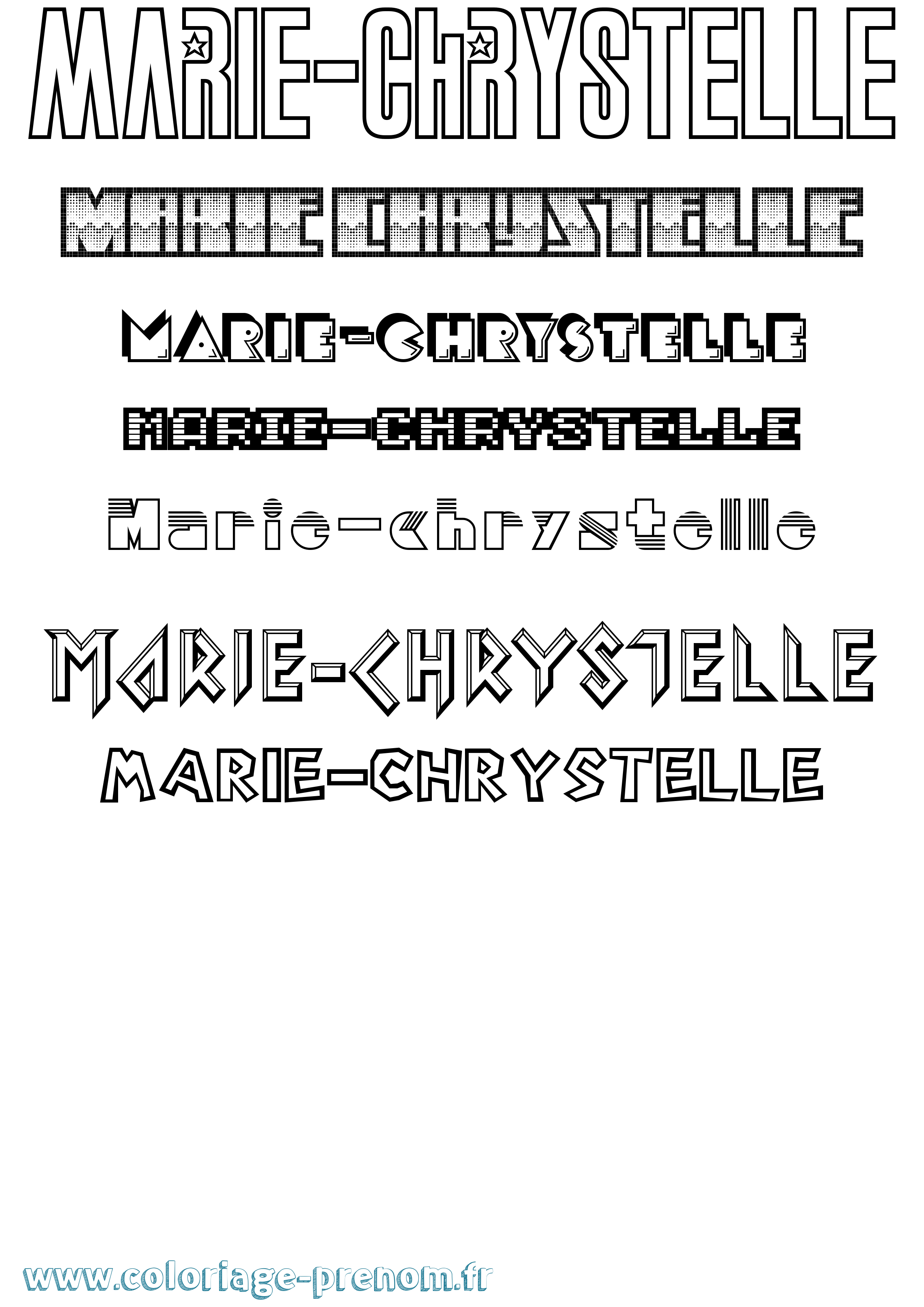 Coloriage Marie-Chrystelle Jeux Vidéos Coloriage prénom Marie-Chrystelle Jeux Vidéos