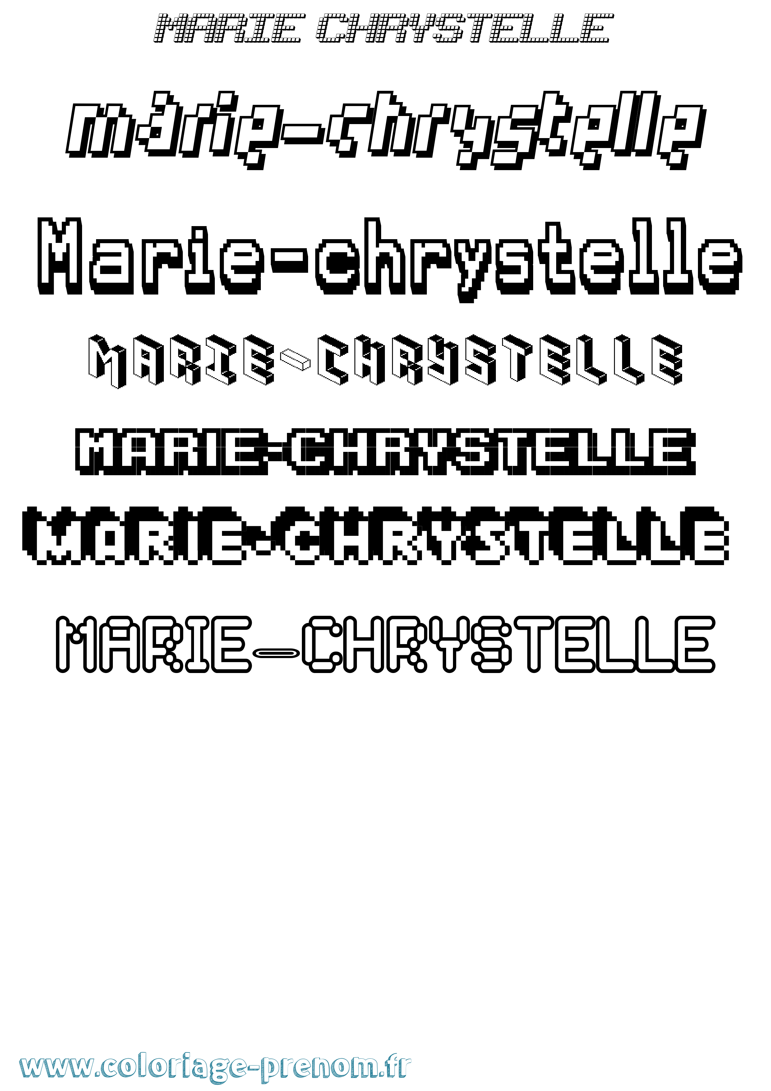 Coloriage Marie-Chrystelle Pixel Coloriage prénom Marie-Chrystelle Pixel