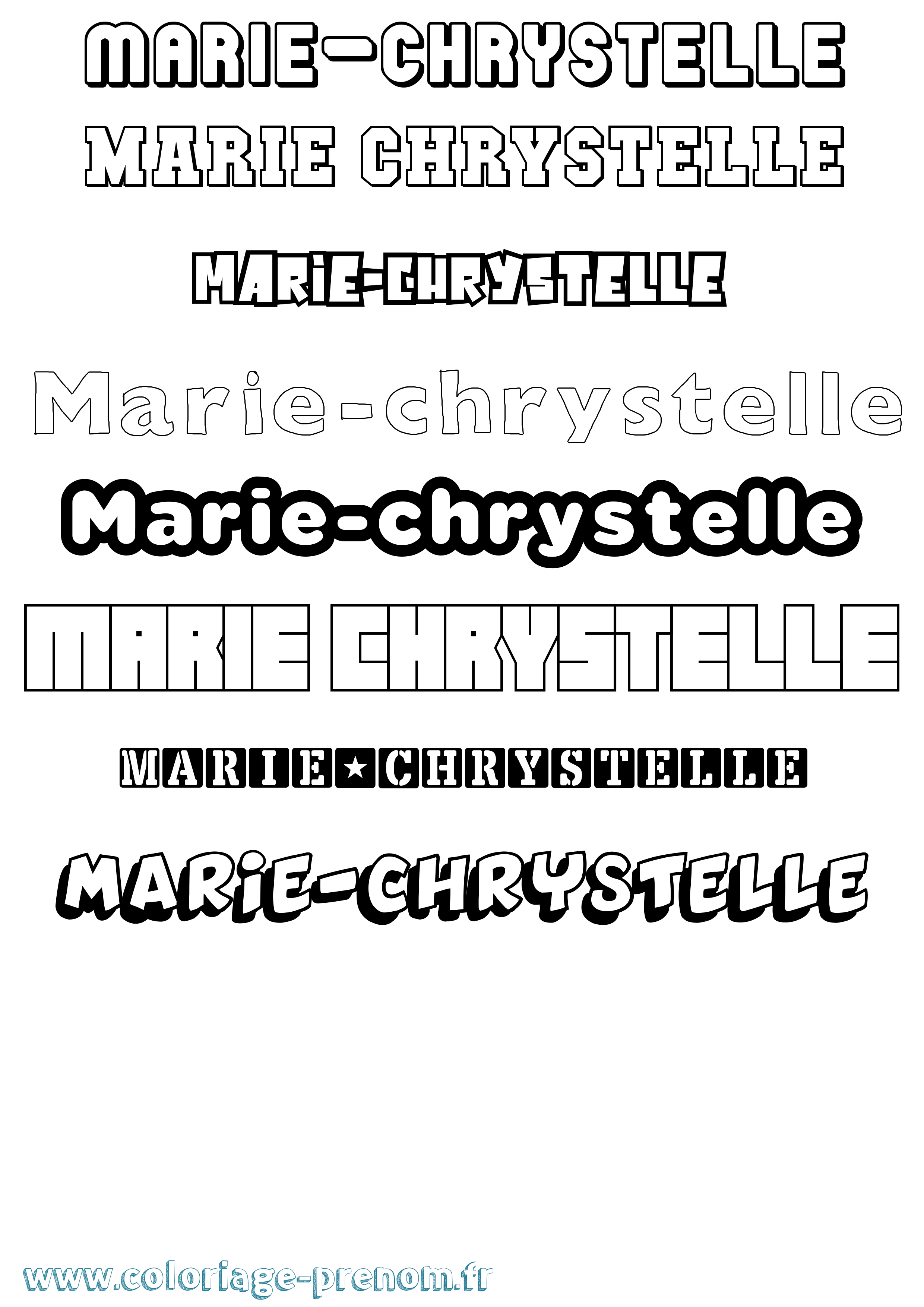 Coloriage Marie-Chrystelle Simple Coloriage prénom Marie-Chrystelle Simple