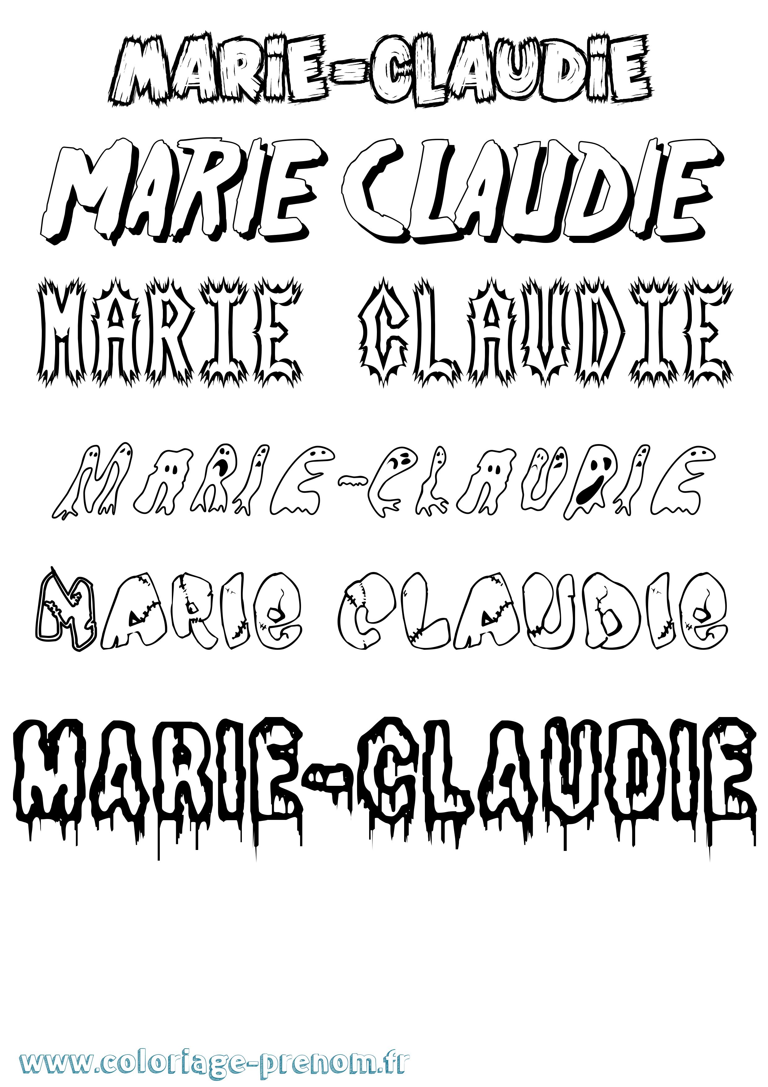 Coloriage Marie-Claudie Frisson Coloriage prénom Marie-Claudie Frisson