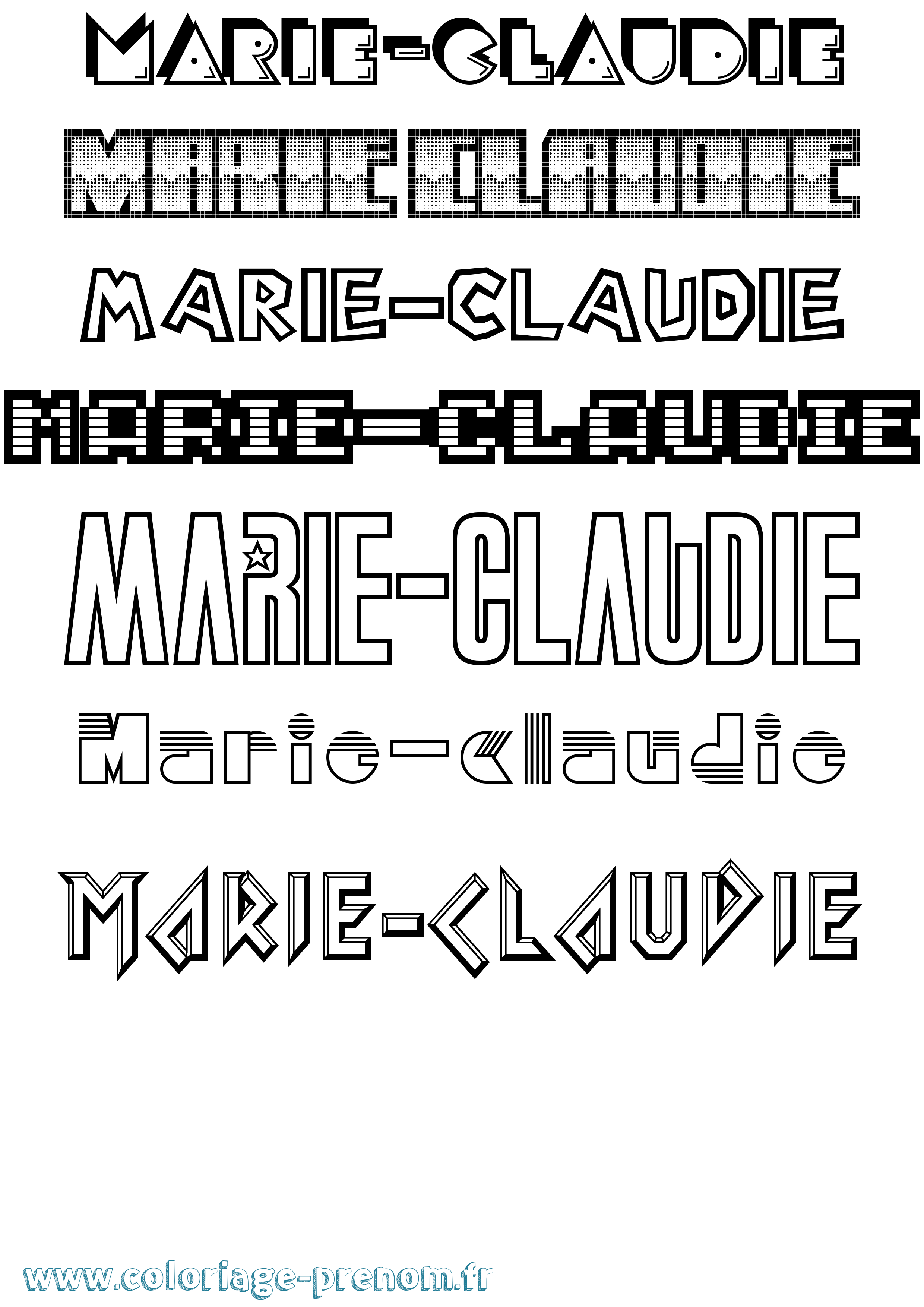 Coloriage Marie-Claudie Jeux Vidéos Coloriage prénom Marie-Claudie Jeux Vidéos