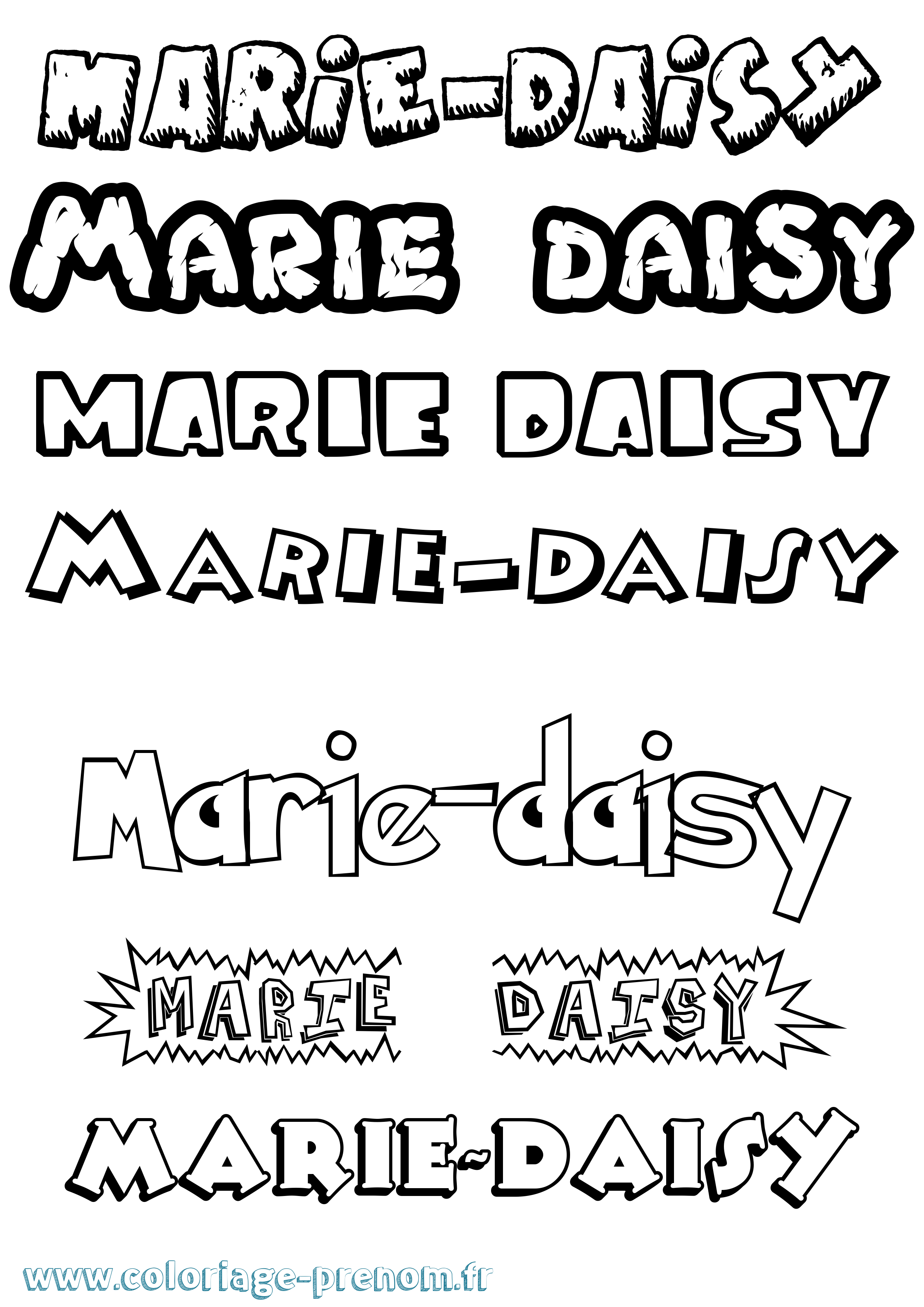 Coloriage Marie-Daisy Dessin Animé Coloriage prénom Marie-Daisy Dessin Animé