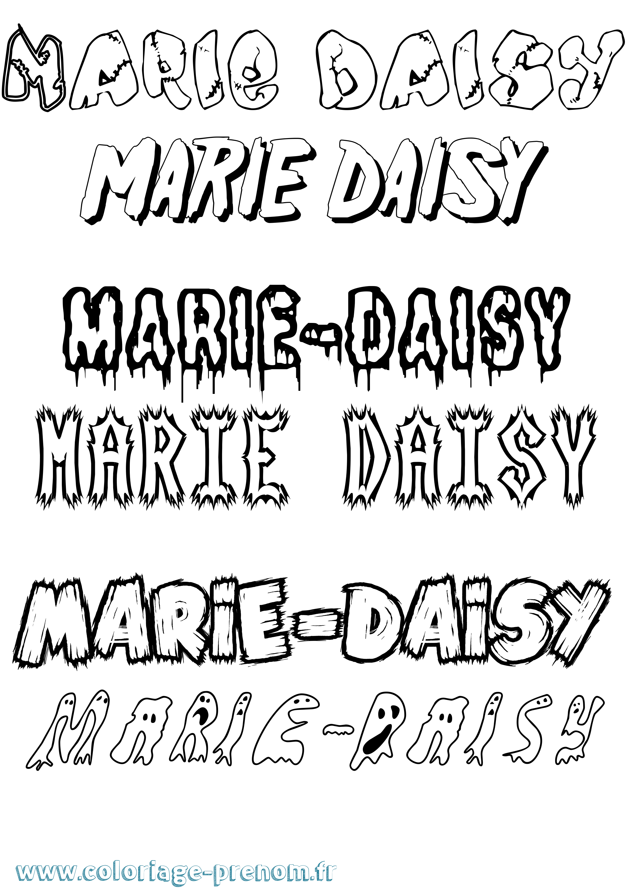 Coloriage Marie-Daisy Frisson Coloriage prénom Marie-Daisy Frisson