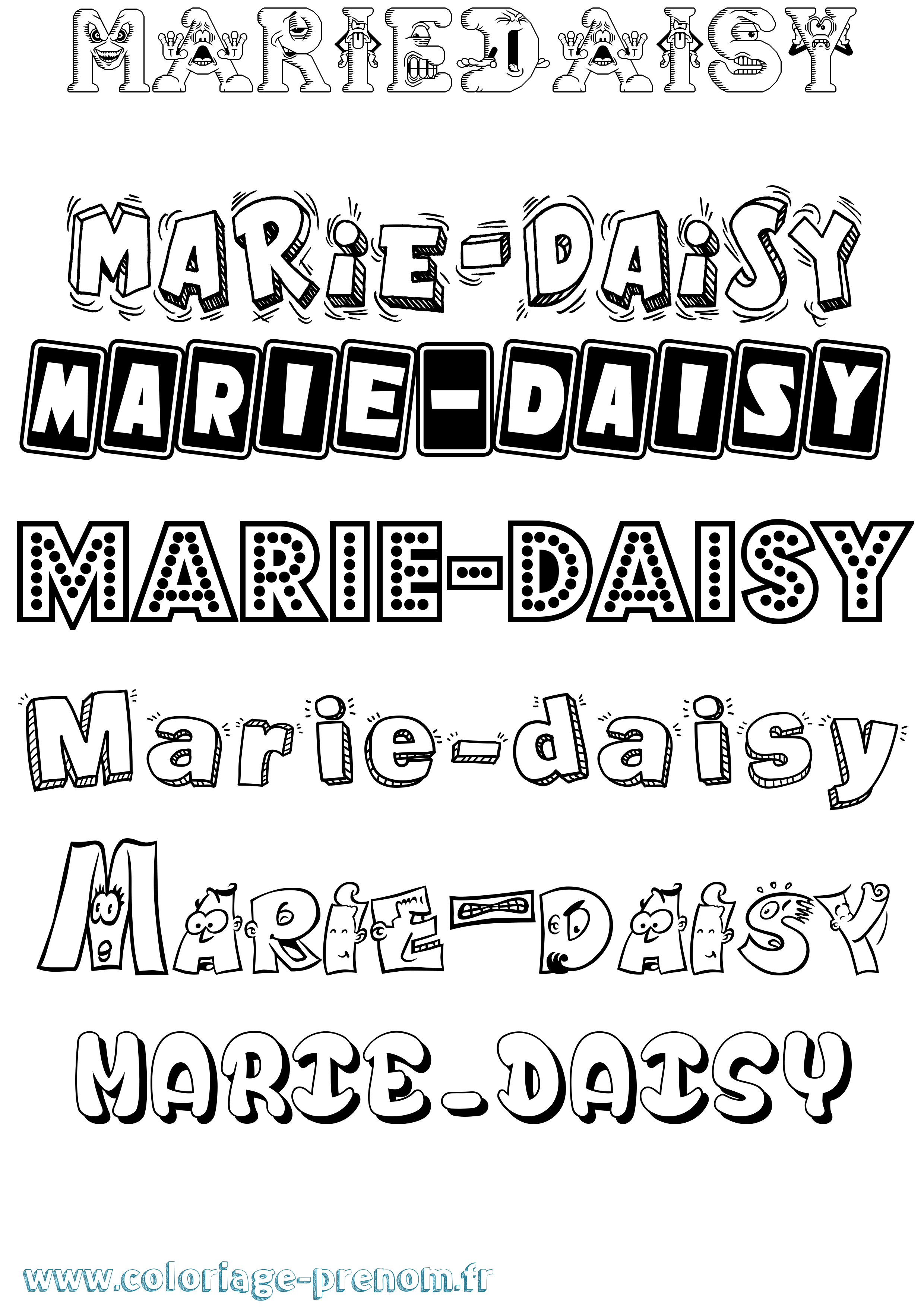 Coloriage Marie-Daisy Fun Coloriage prénom Marie-Daisy Fun