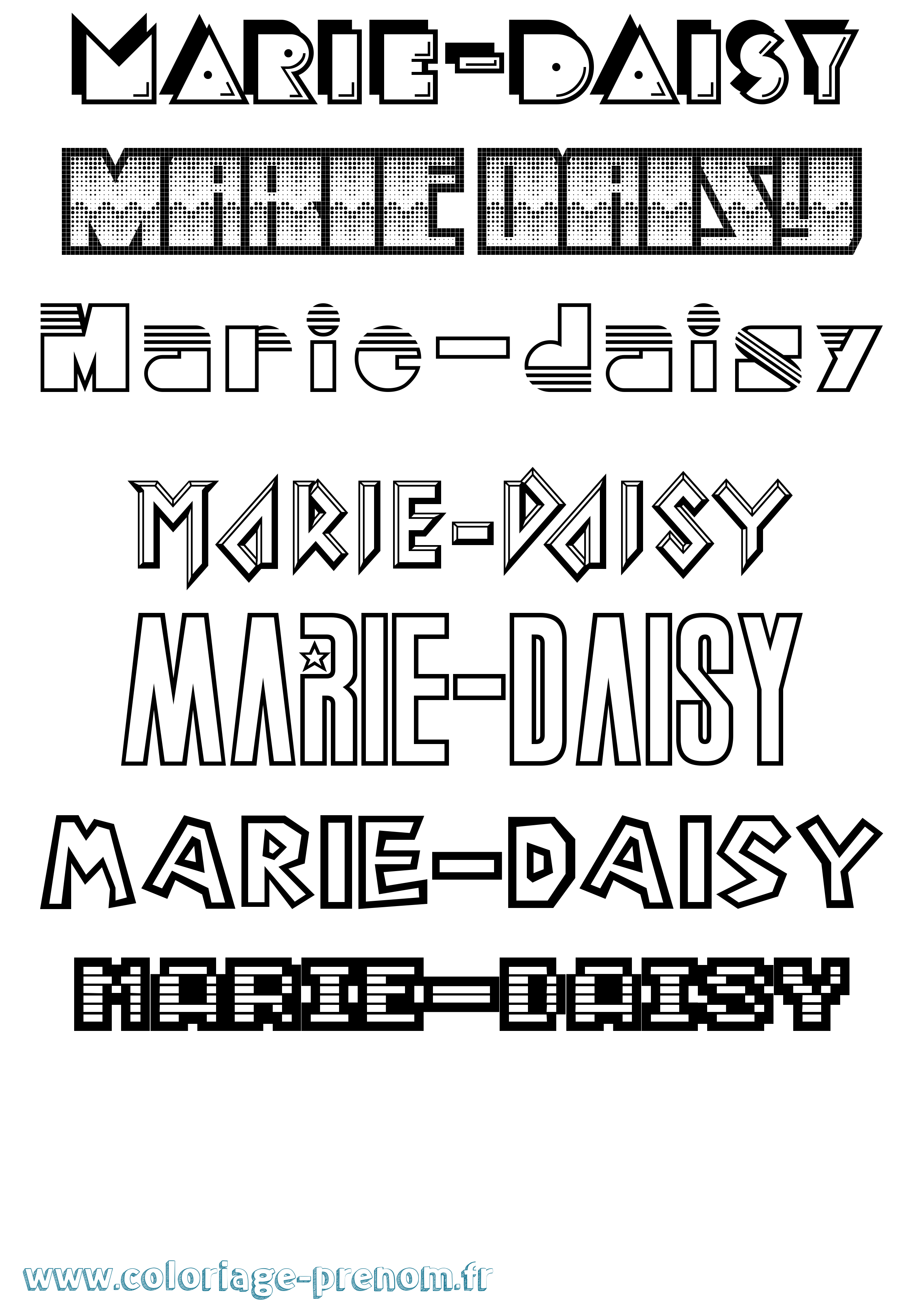 Coloriage Marie-Daisy Jeux Vidéos Coloriage prénom Marie-Daisy Jeux Vidéos