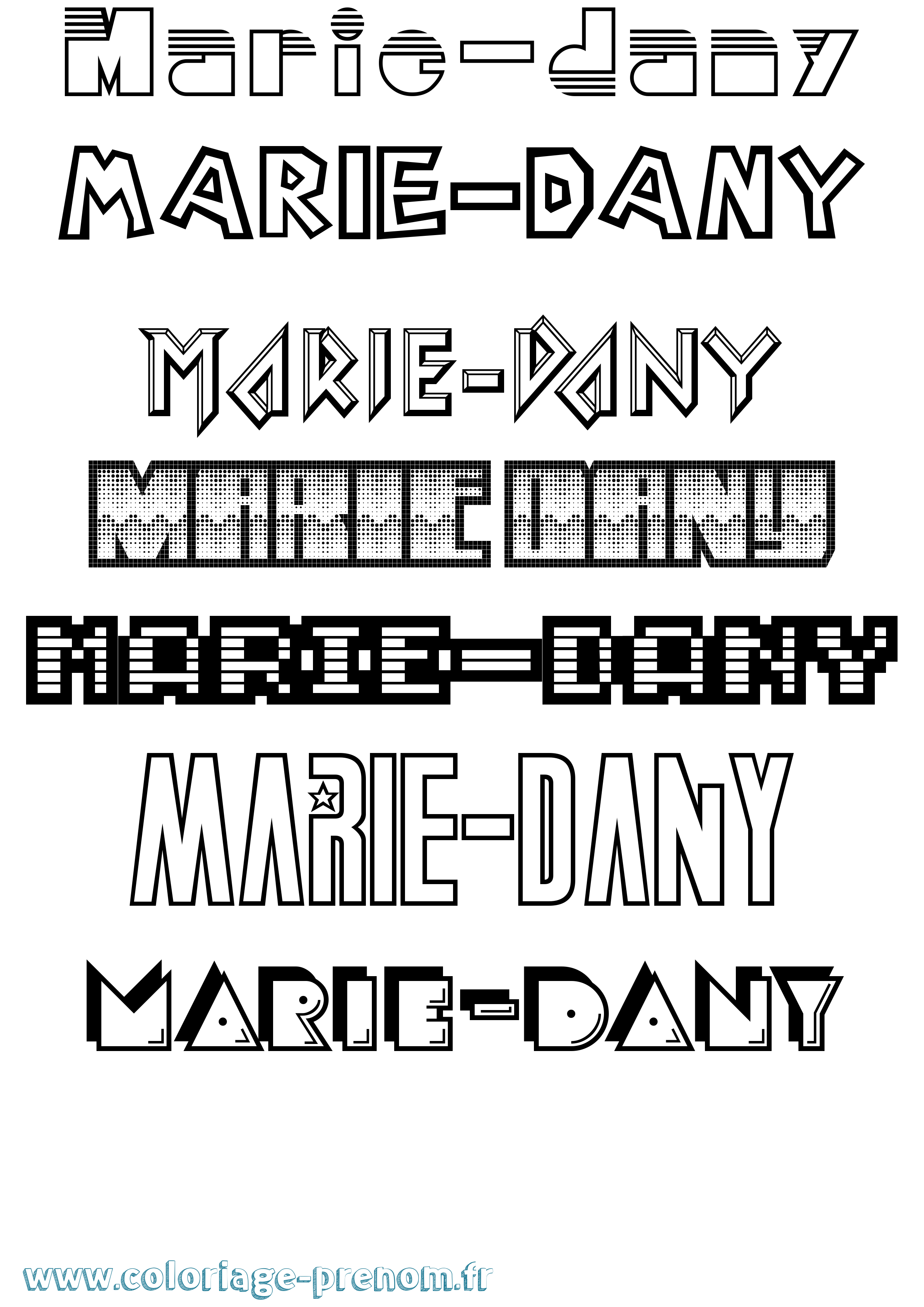 Coloriage Marie-Dany Jeux Vidéos Coloriage prénom Marie-Dany Jeux Vidéos