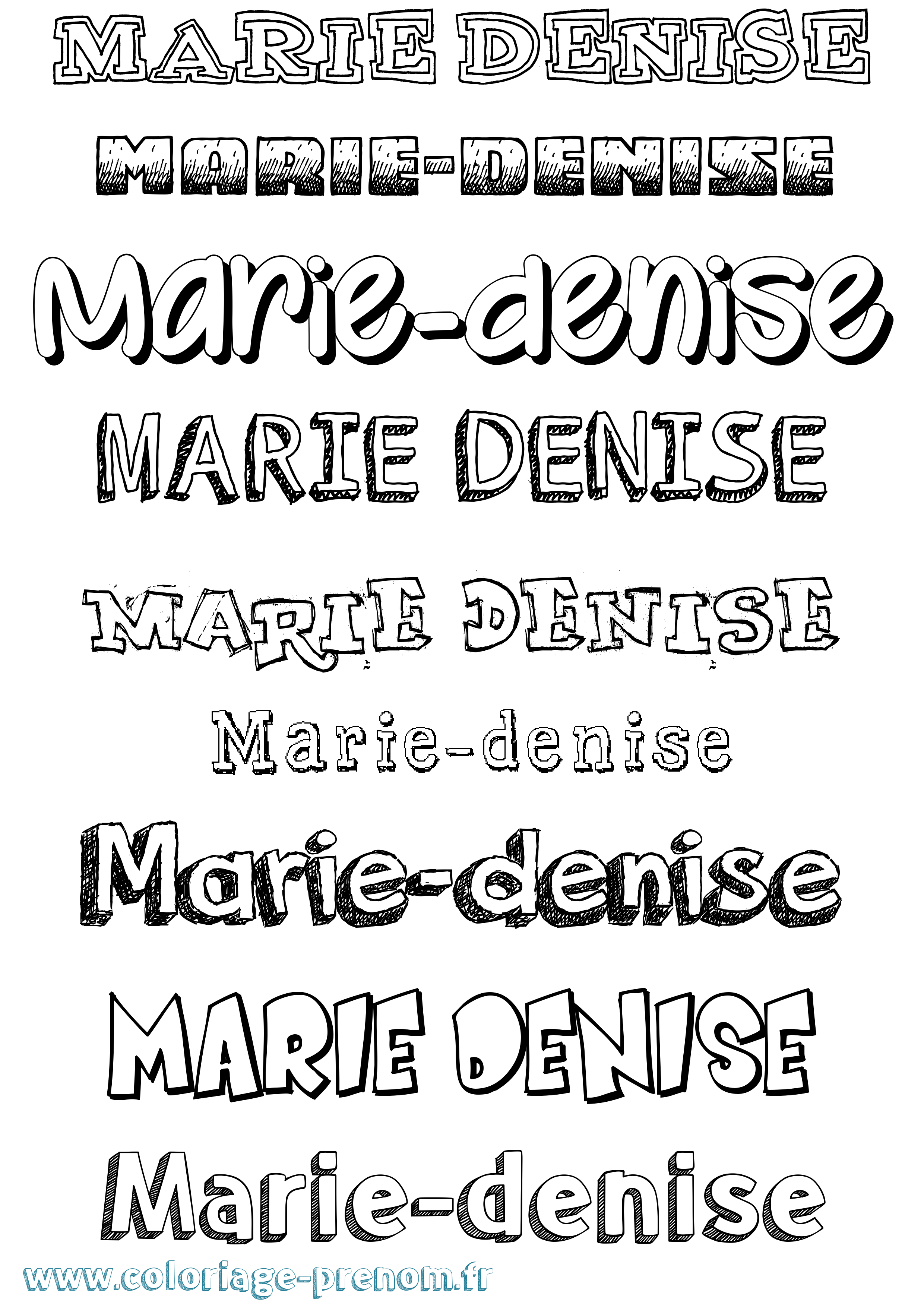 Coloriage Marie-Denise Dessiné Coloriage prénom Marie-Denise Dessiné
