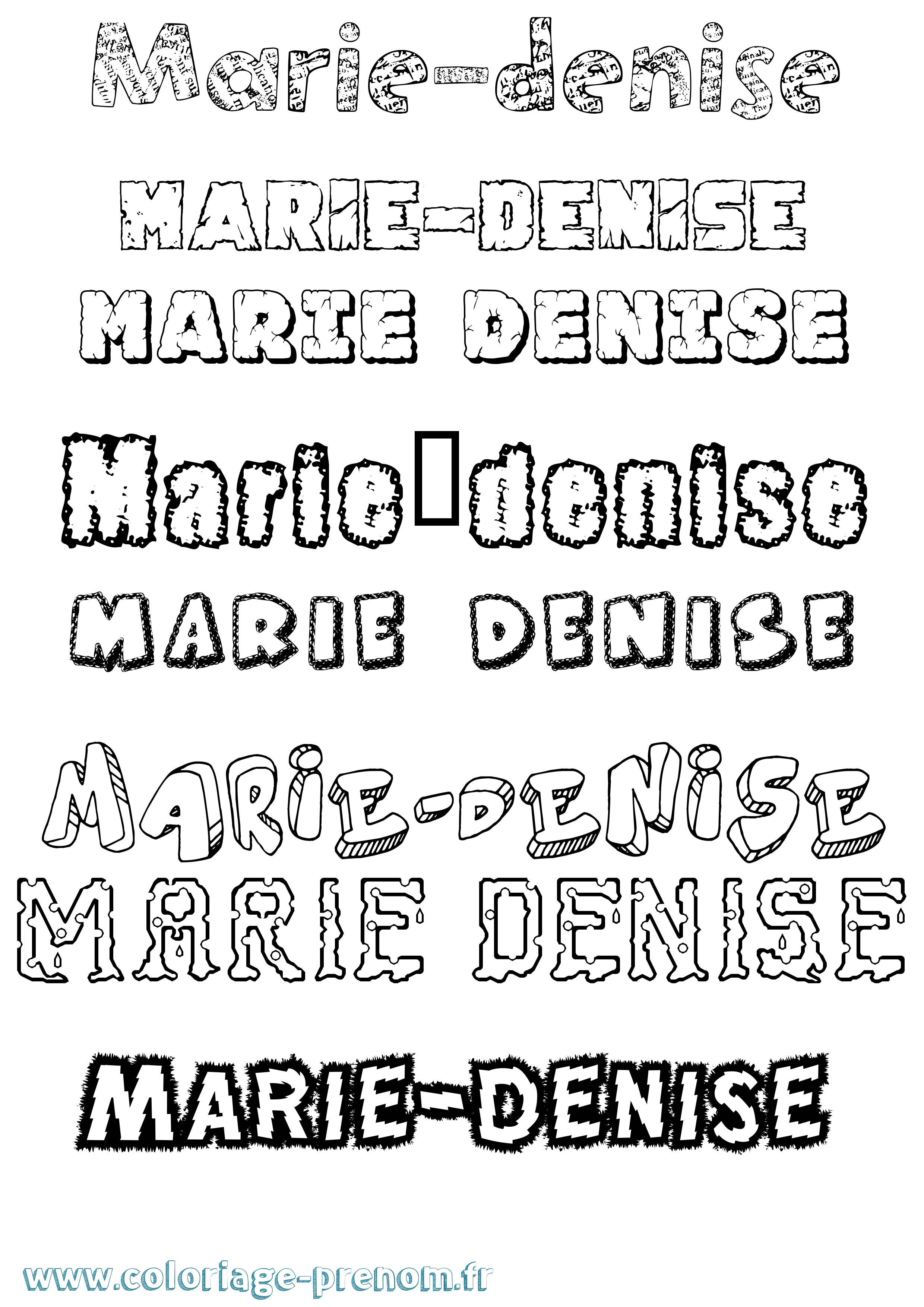Coloriage Marie-Denise Destructuré Coloriage prénom Marie-Denise Destructuré