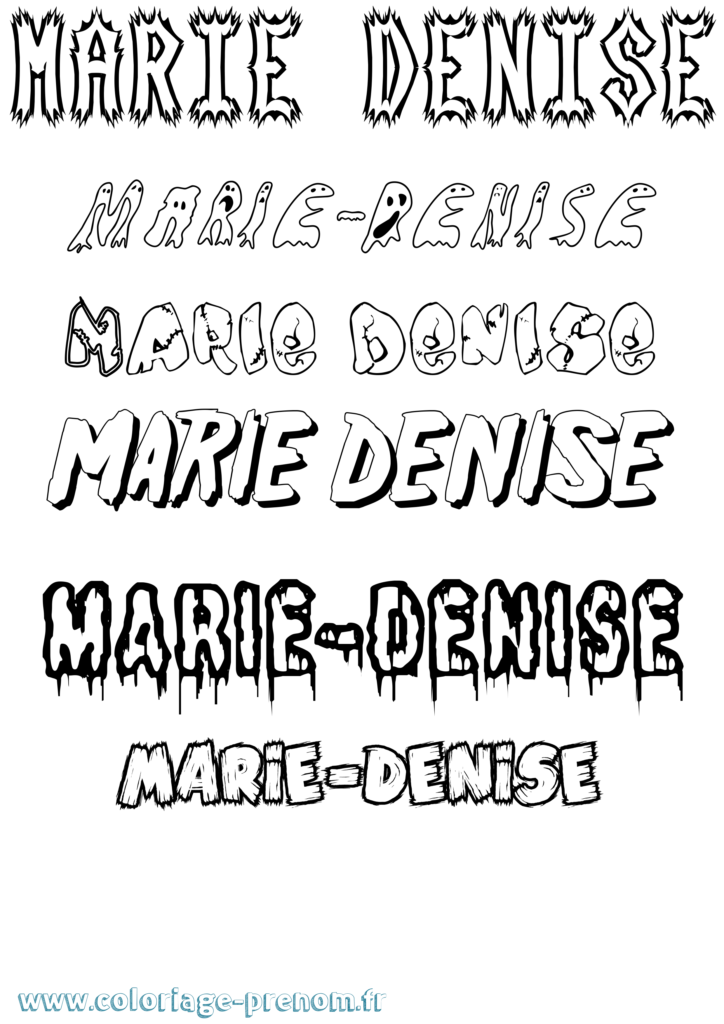 Coloriage Marie-Denise Frisson Coloriage prénom Marie-Denise Frisson