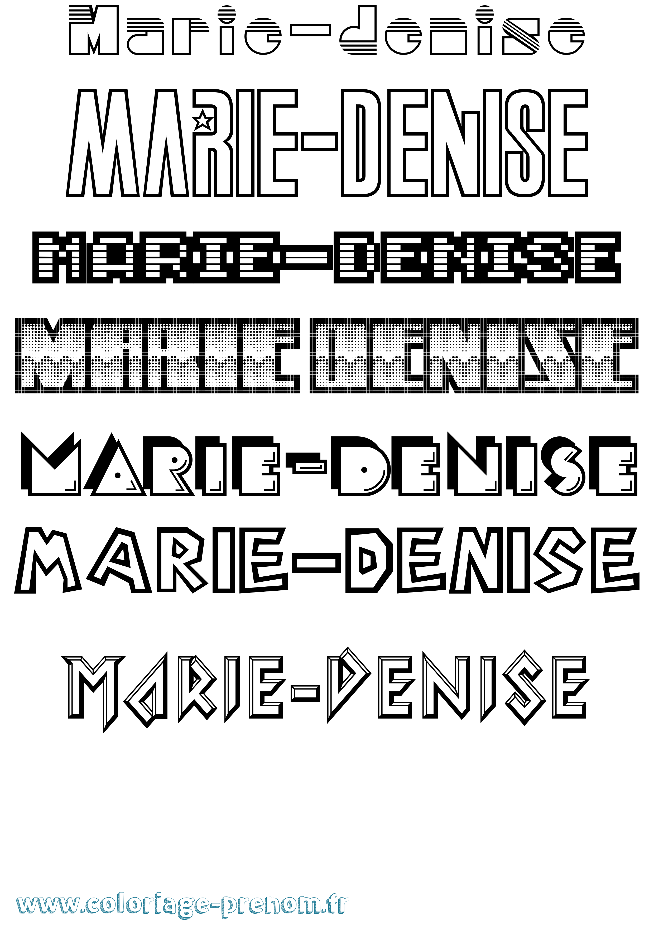 Coloriage Marie-Denise Jeux Vidéos Coloriage prénom Marie-Denise Jeux Vidéos