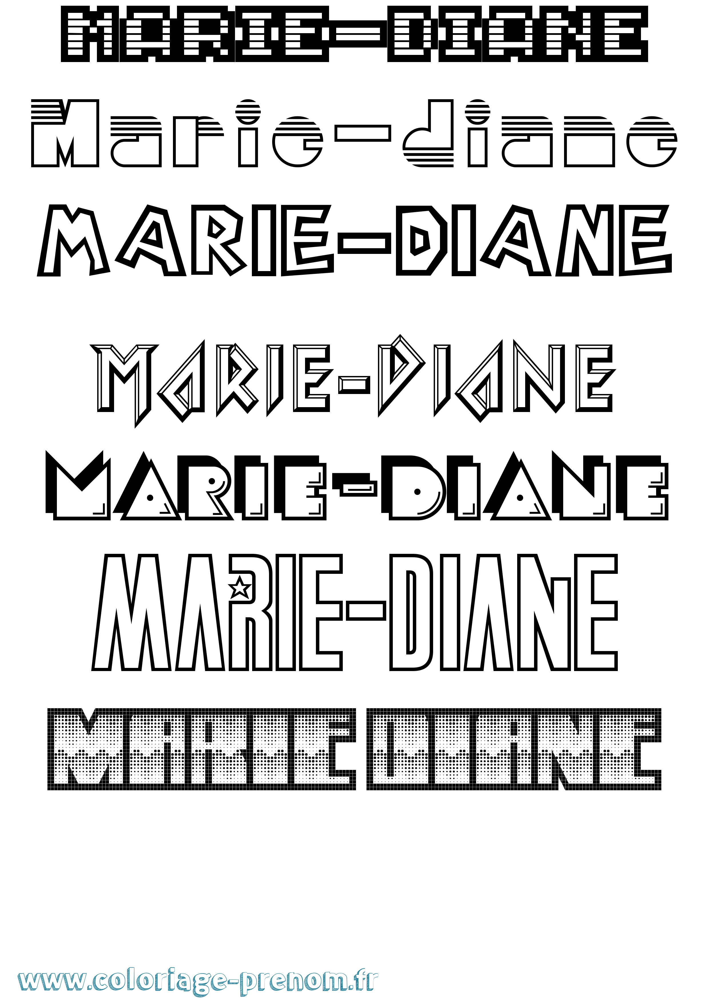 Coloriage Marie-Diane Jeux Vidéos Coloriage prénom Marie-Diane Jeux Vidéos