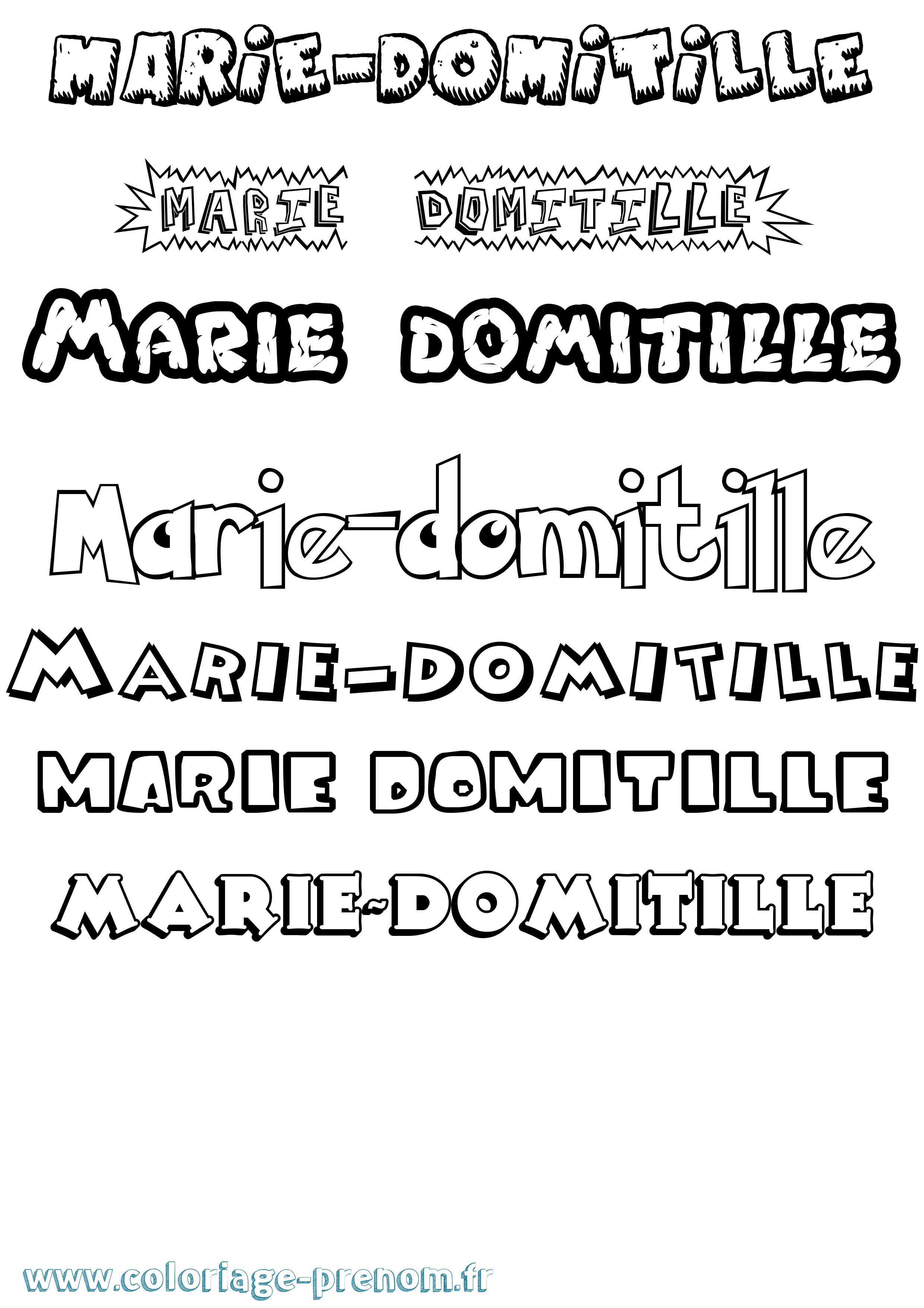 Coloriage Marie-Domitille Dessin Animé Coloriage prénom Marie-Domitille Dessin Animé