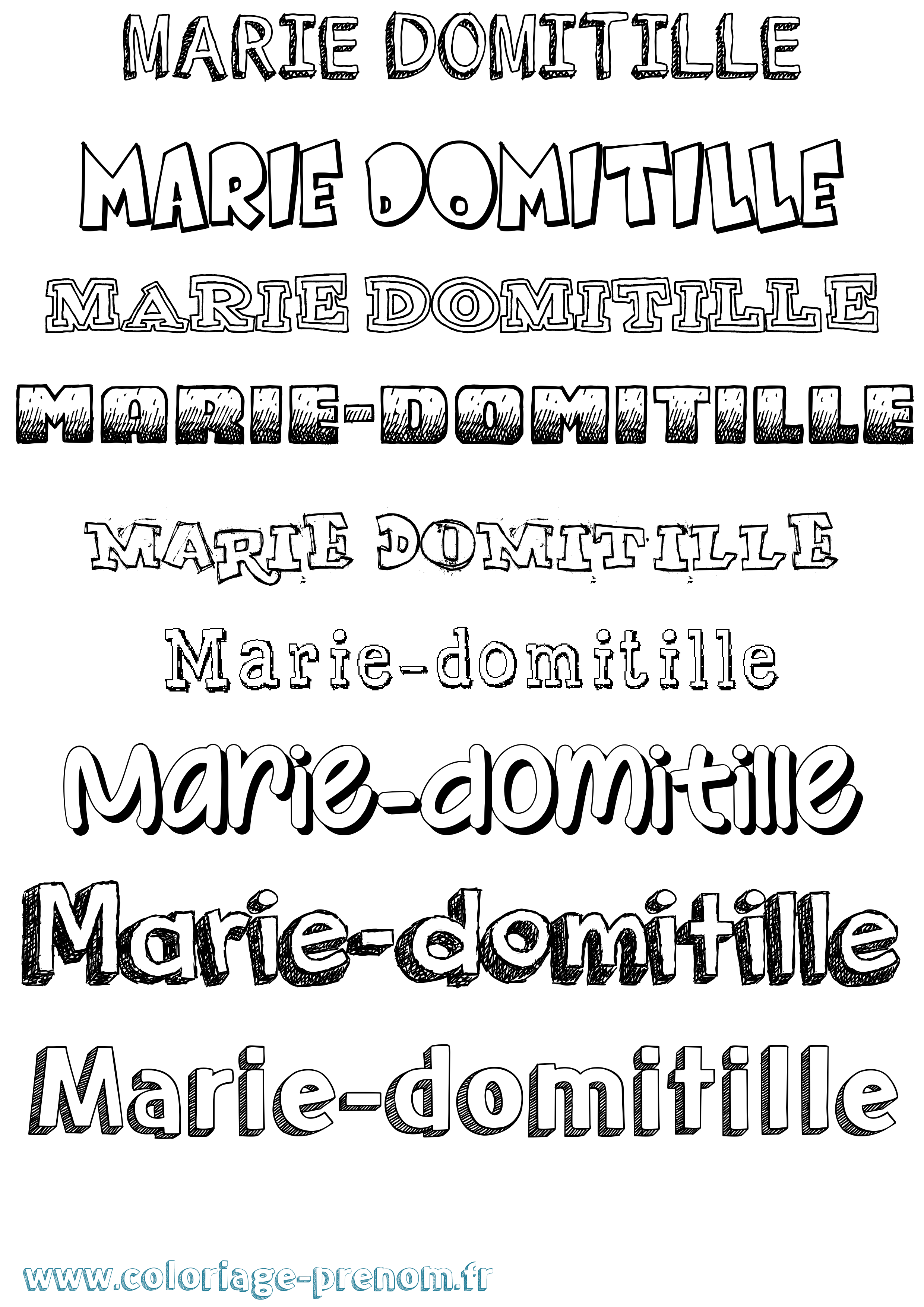 Coloriage Marie-Domitille Dessiné Coloriage prénom Marie-Domitille Dessiné