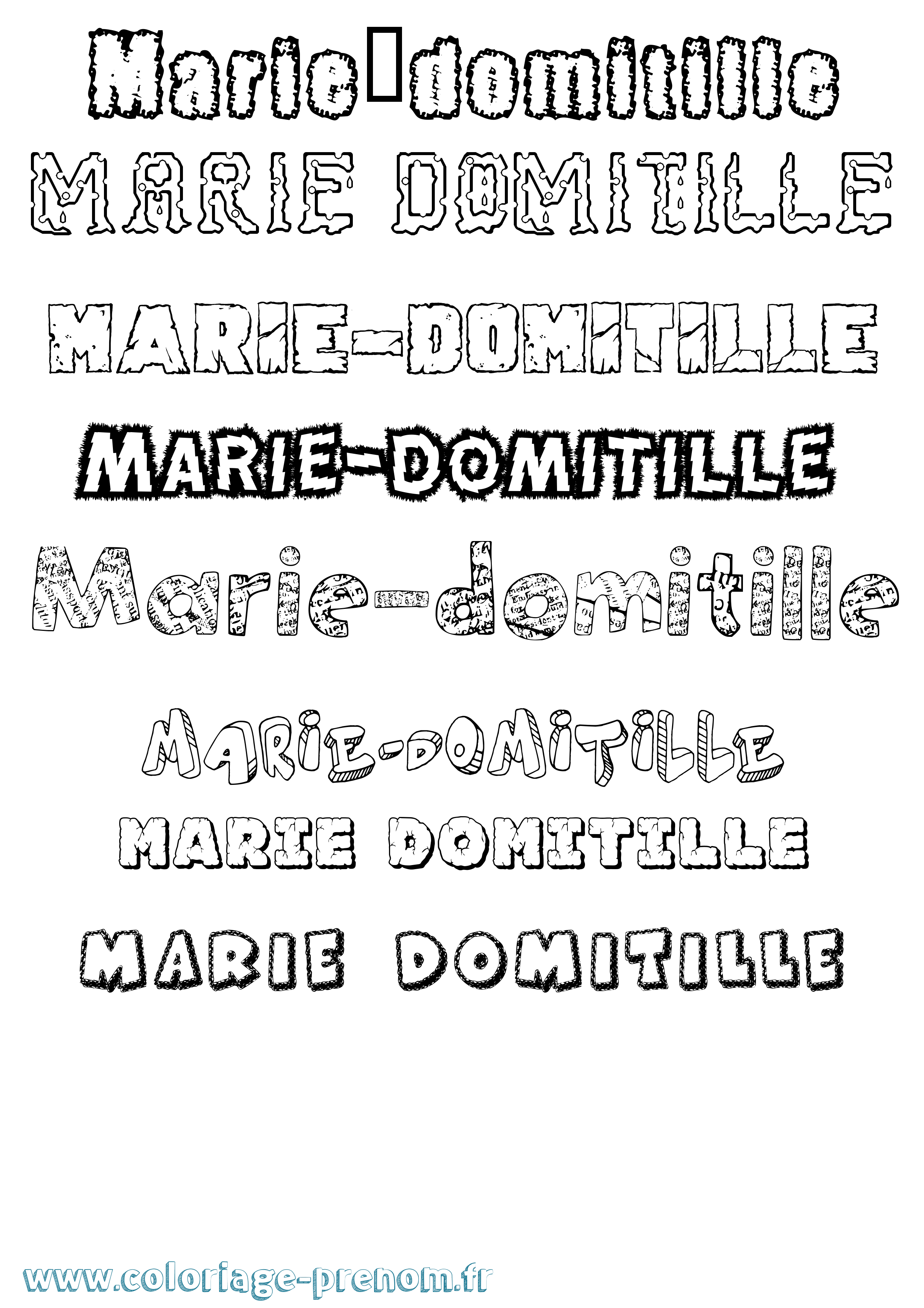 Coloriage Marie-Domitille Destructuré Coloriage prénom Marie-Domitille Destructuré