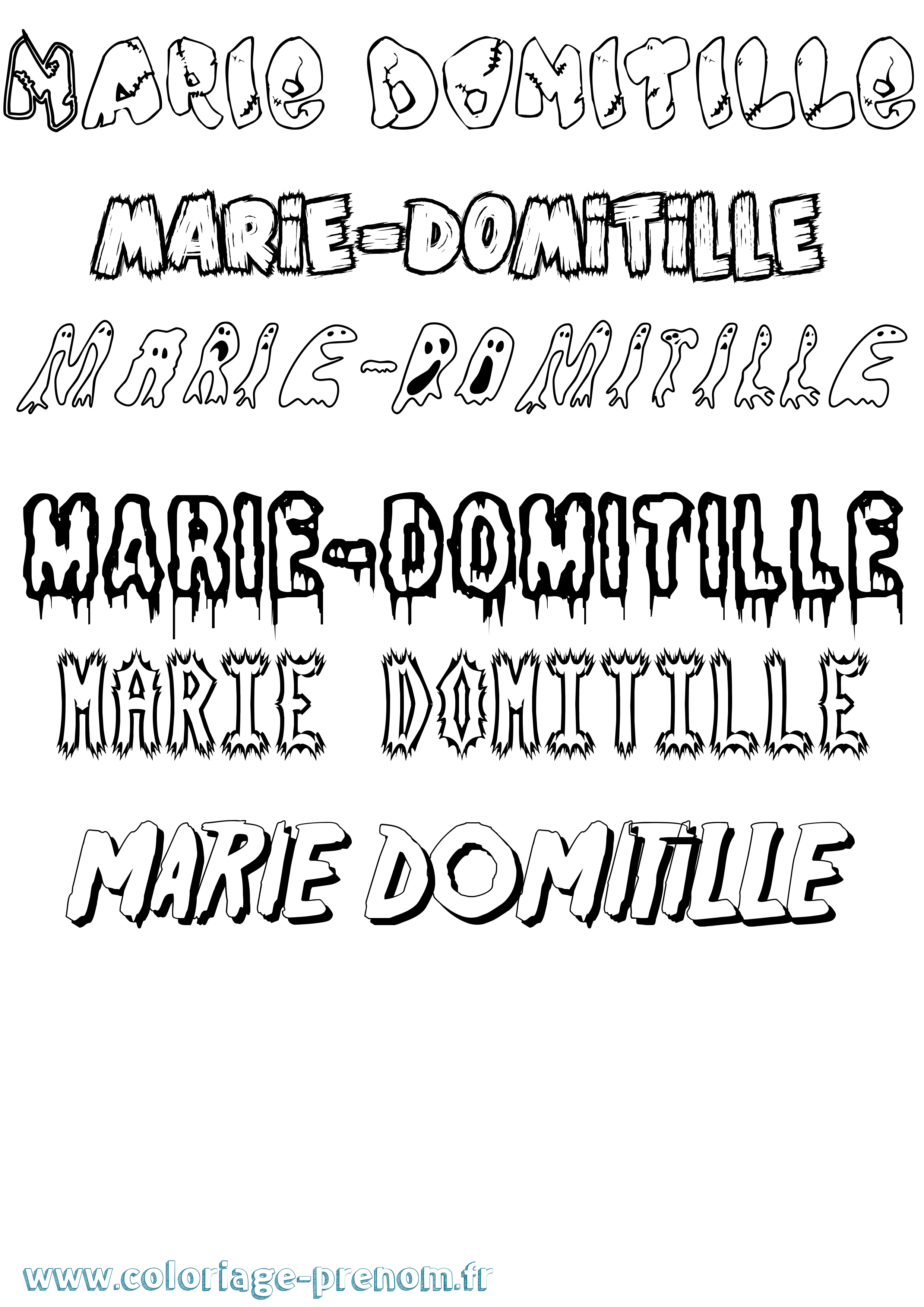 Coloriage Marie-Domitille Frisson Coloriage prénom Marie-Domitille Frisson