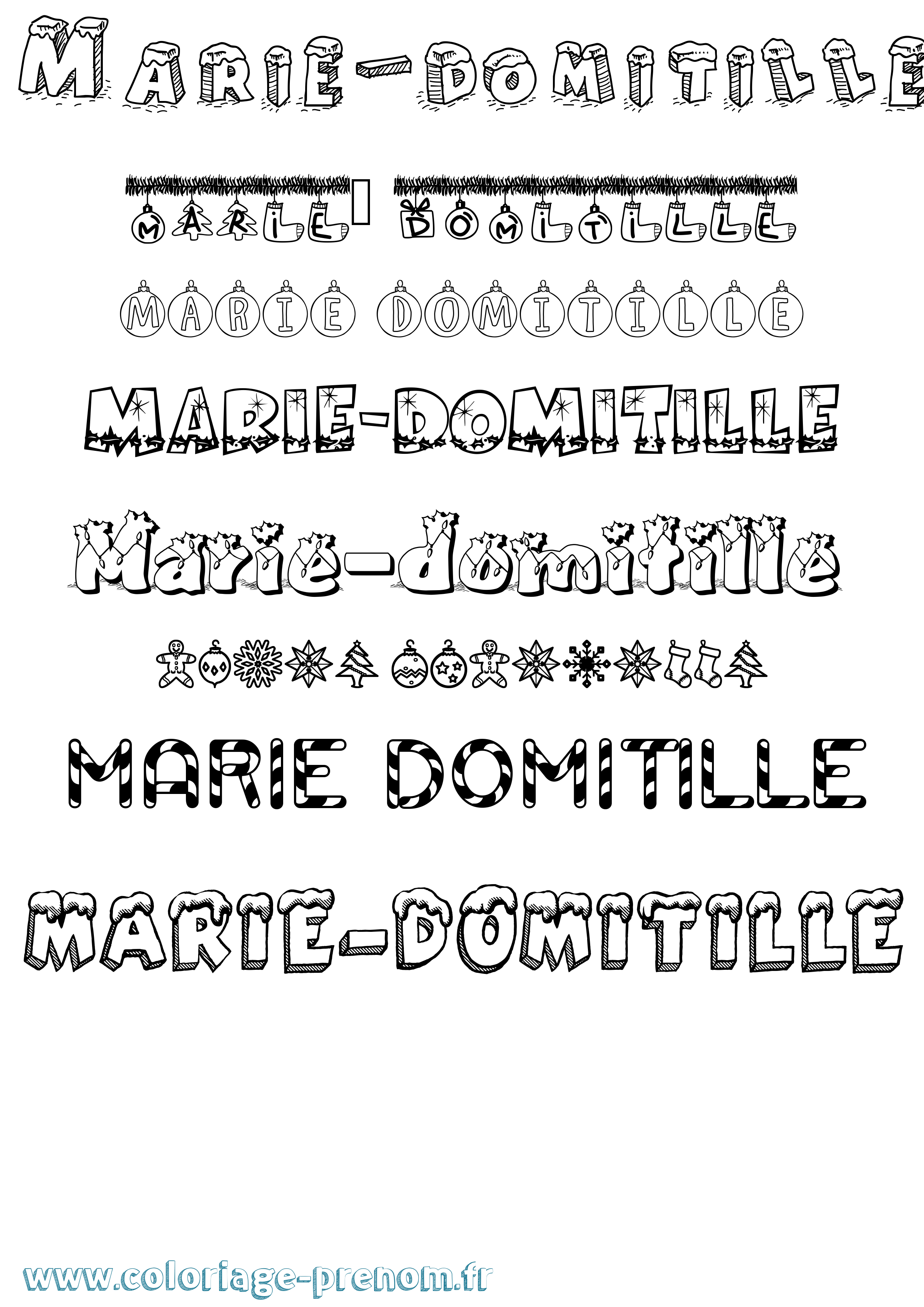 Coloriage Marie-Domitille Noël Coloriage prénom Marie-Domitille Noël