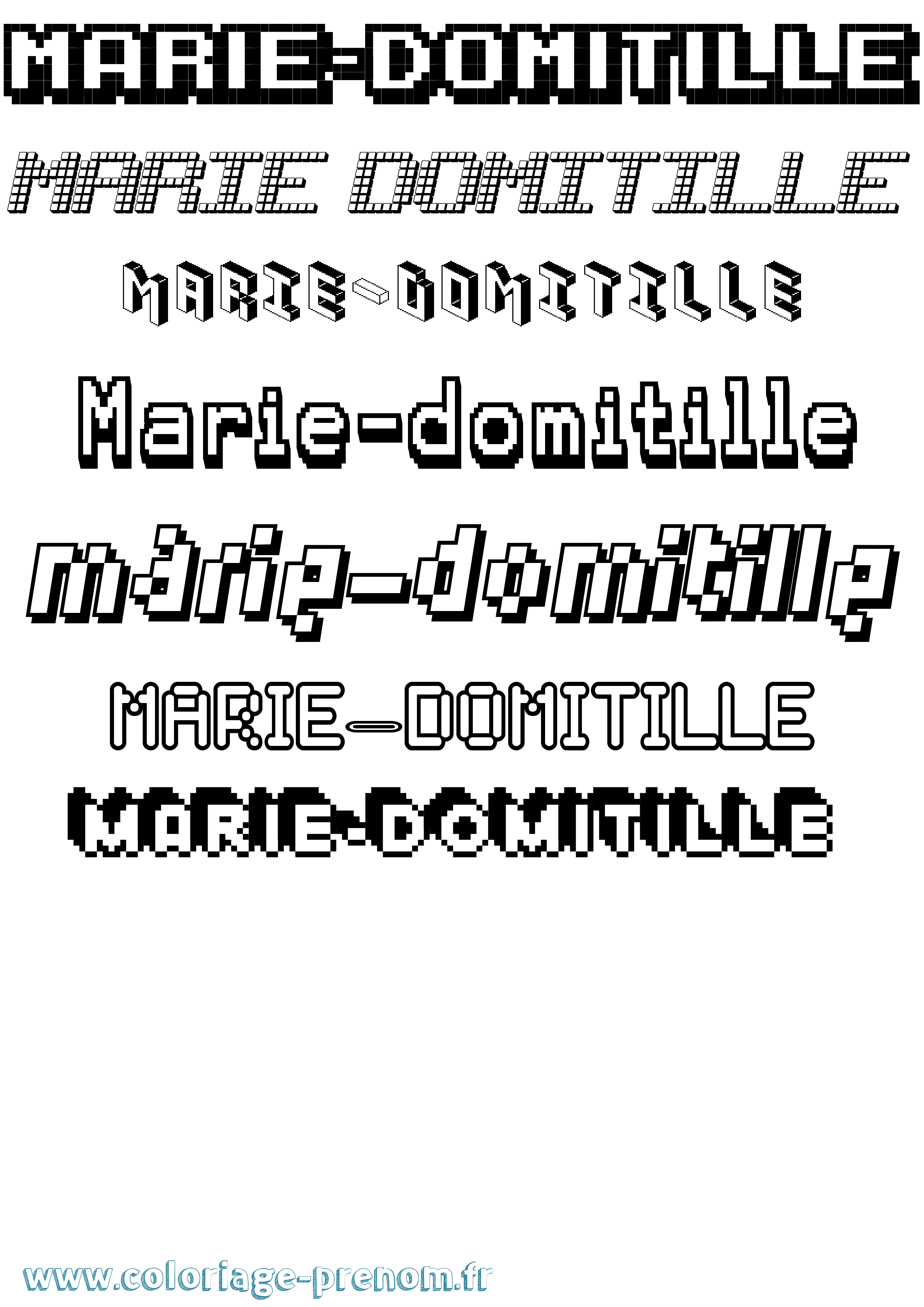 Coloriage Marie-Domitille Pixel Coloriage prénom Marie-Domitille Pixel