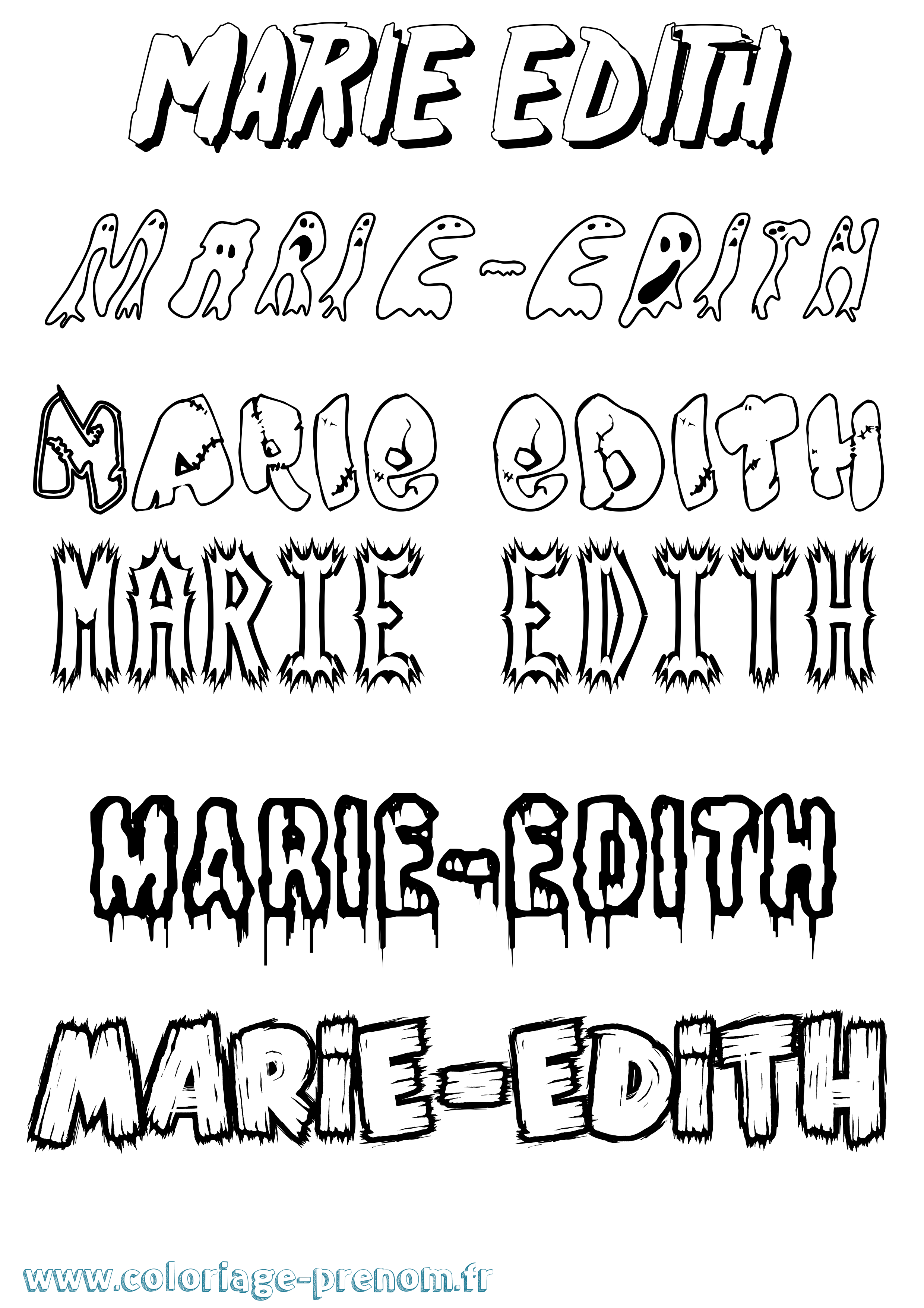 Coloriage Marie-Edith Frisson Coloriage prénom Marie-Edith Frisson