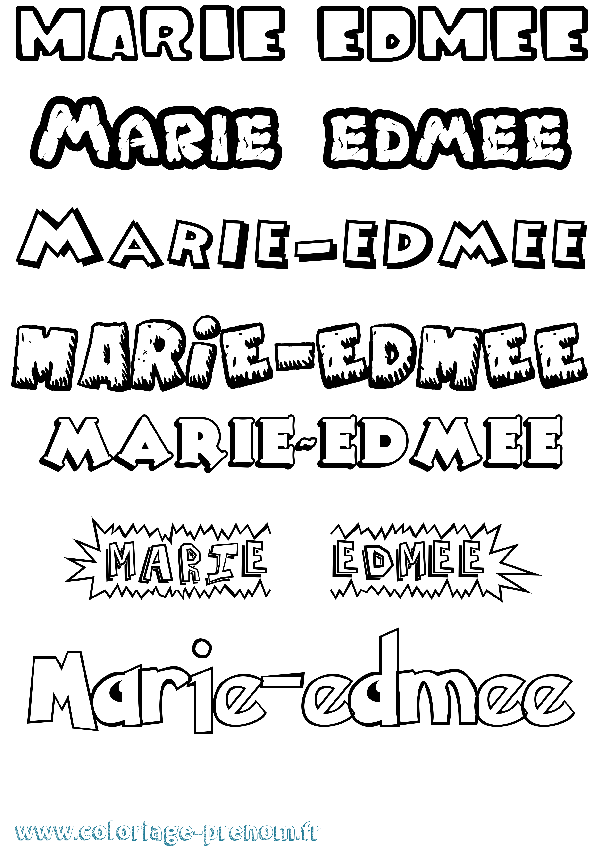 Coloriage Marie-Edmee Dessin Animé Coloriage prénom Marie-Edmee Dessin Animé