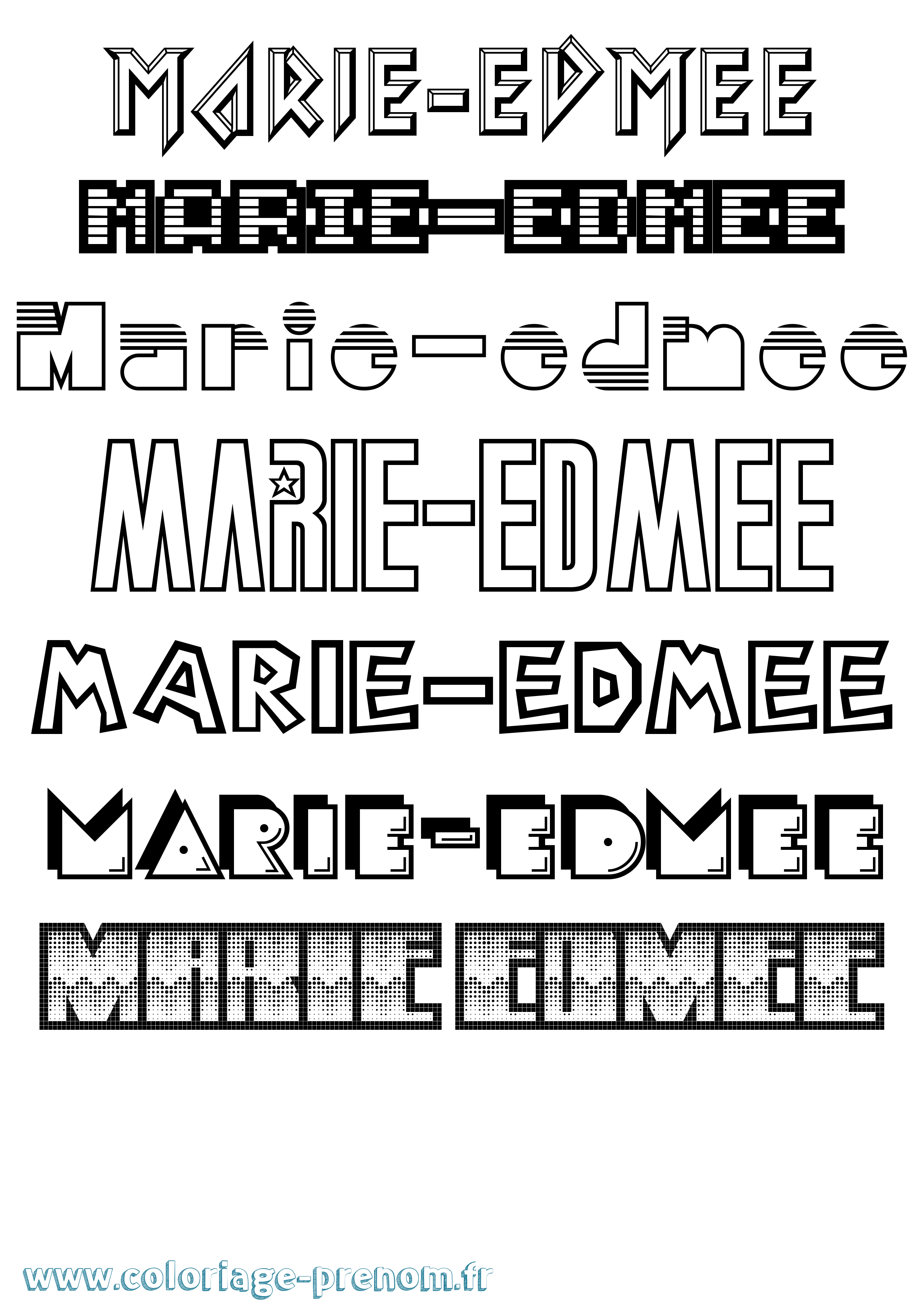 Coloriage Marie-Edmee Jeux Vidéos Coloriage prénom Marie-Edmee Jeux Vidéos