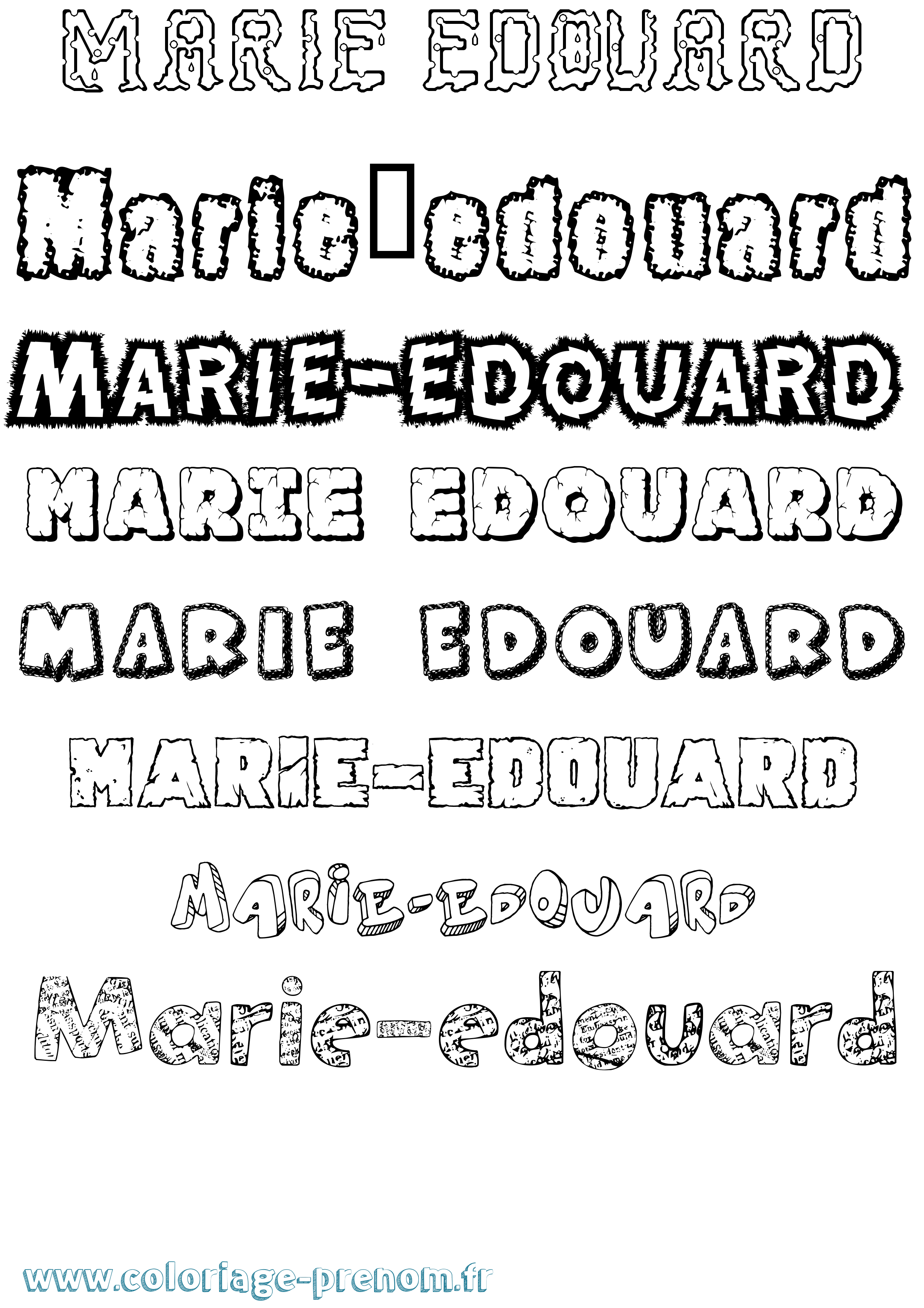 Coloriage Marie-Edouard Destructuré Coloriage prénom Marie-Edouard Destructuré