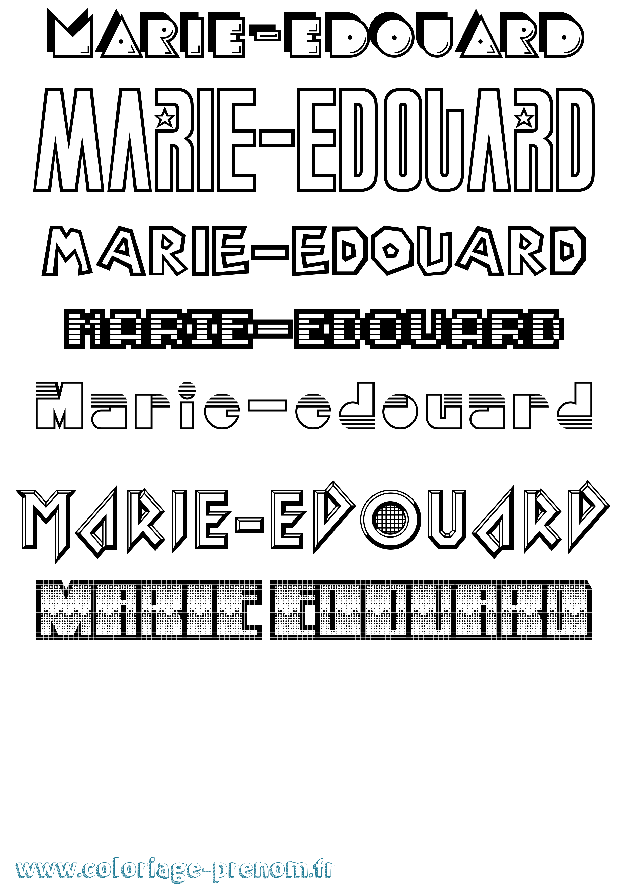 Coloriage Marie-Edouard Jeux Vidéos Coloriage prénom Marie-Edouard Jeux Vidéos