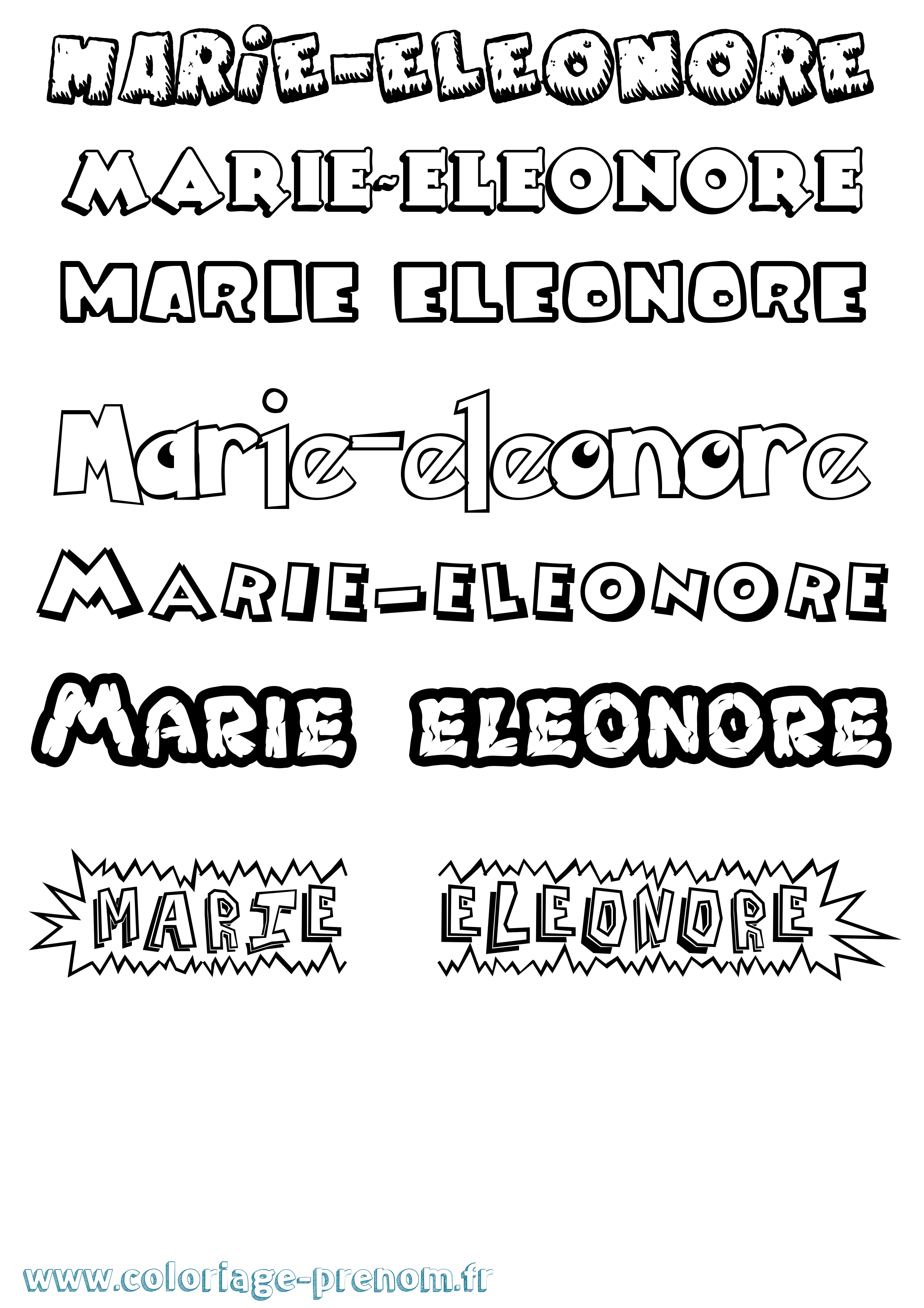 Coloriage Marie-Eleonore Dessin Animé Coloriage prénom Marie-Eleonore Dessin Animé