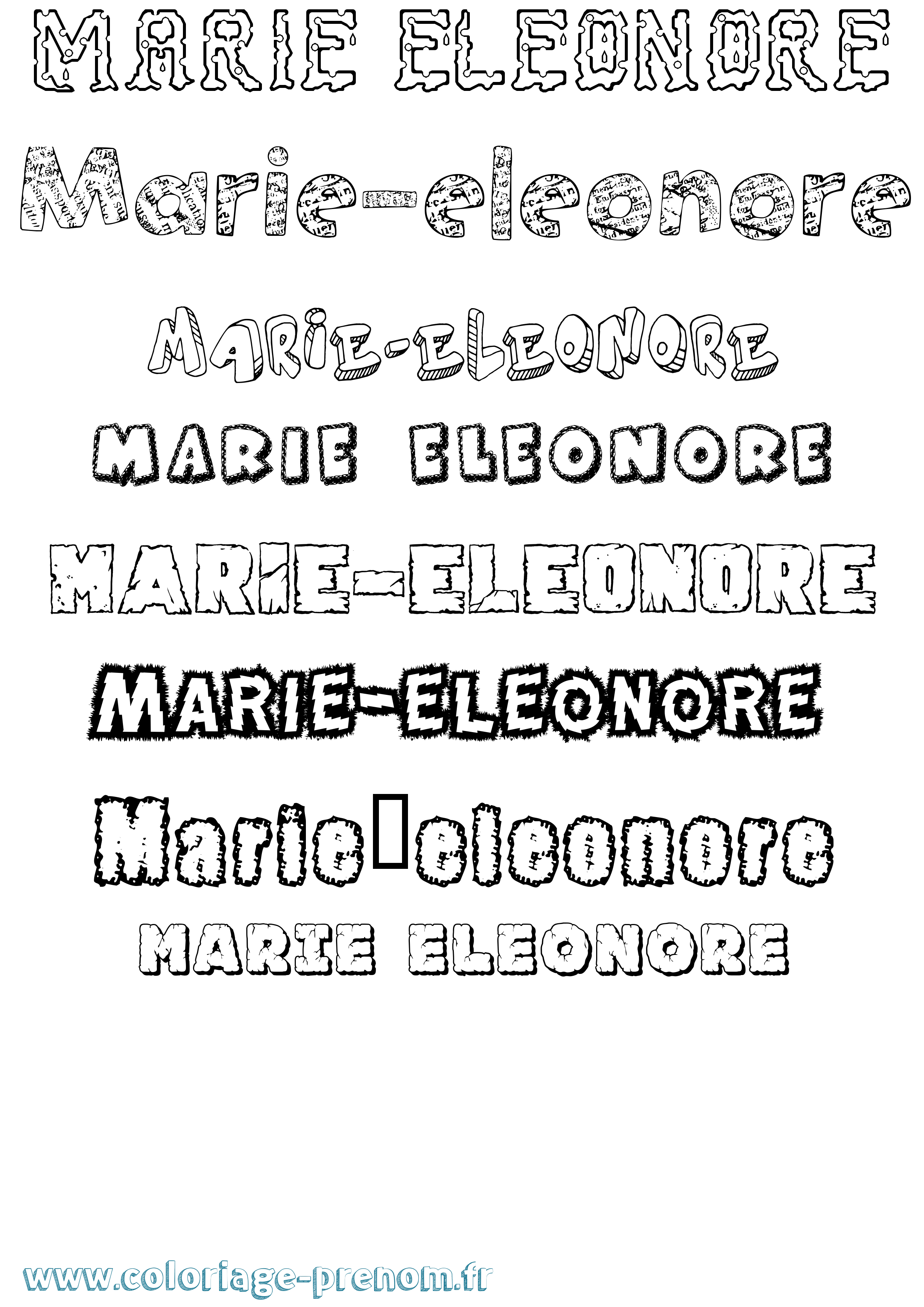 Coloriage Marie-Eleonore Destructuré Coloriage prénom Marie-Eleonore Destructuré