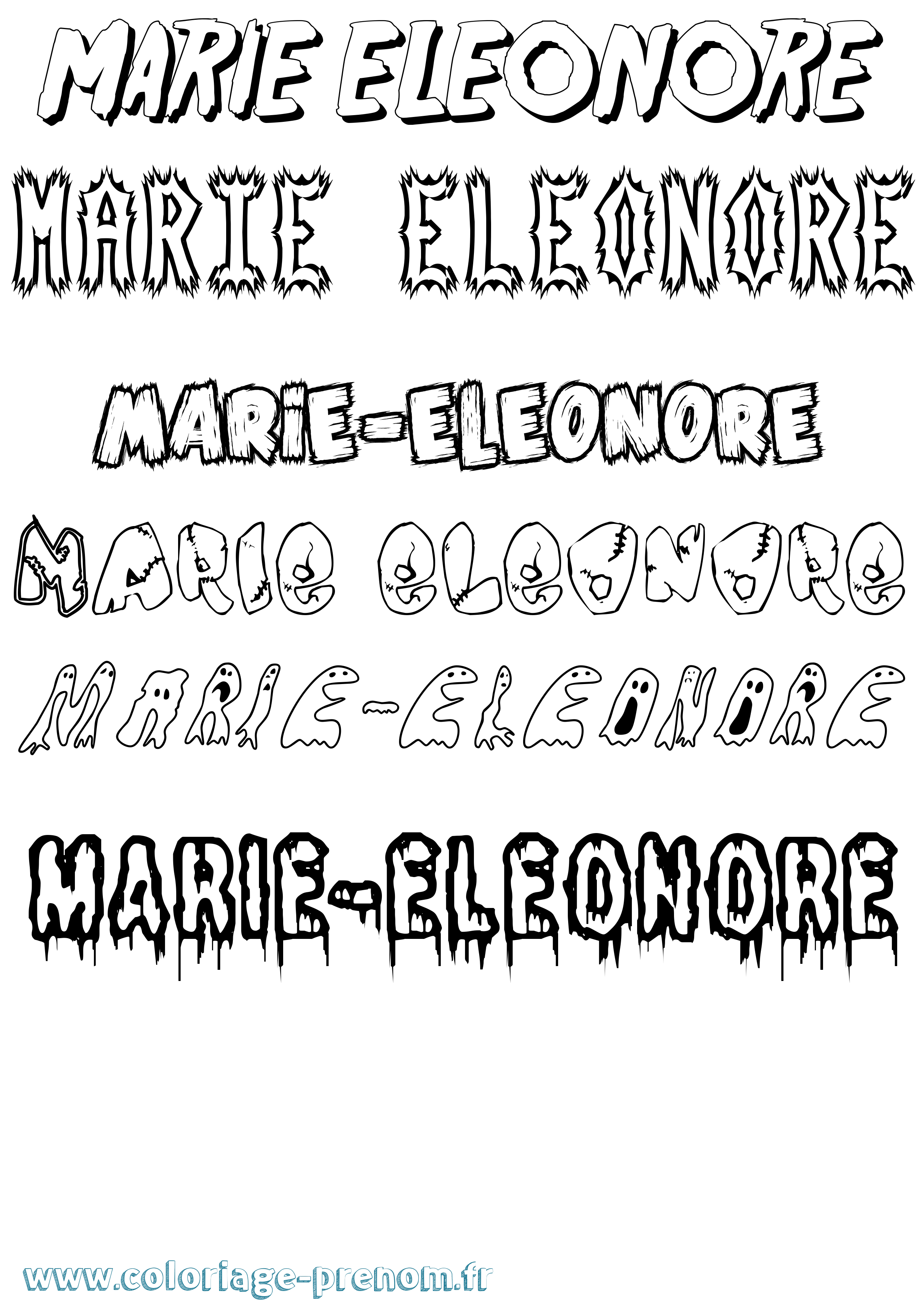 Coloriage Marie-Eleonore Frisson Coloriage prénom Marie-Eleonore Frisson