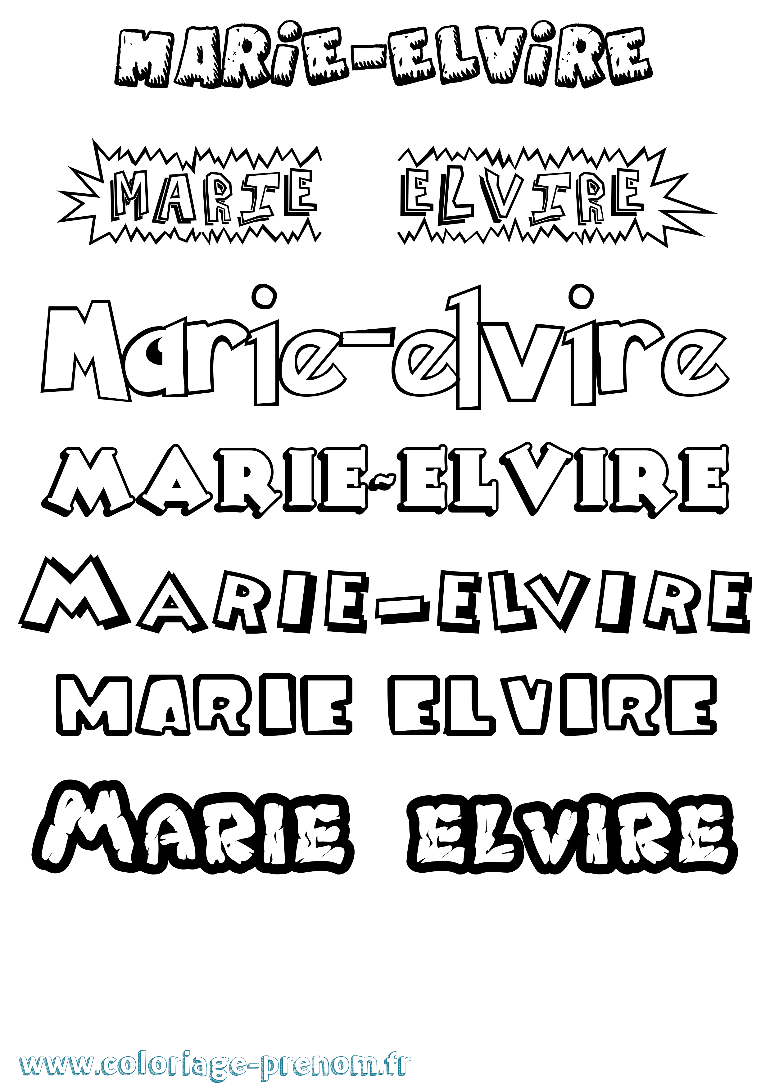 Coloriage Marie-Elvire Dessin Animé Coloriage prénom Marie-Elvire Dessin Animé