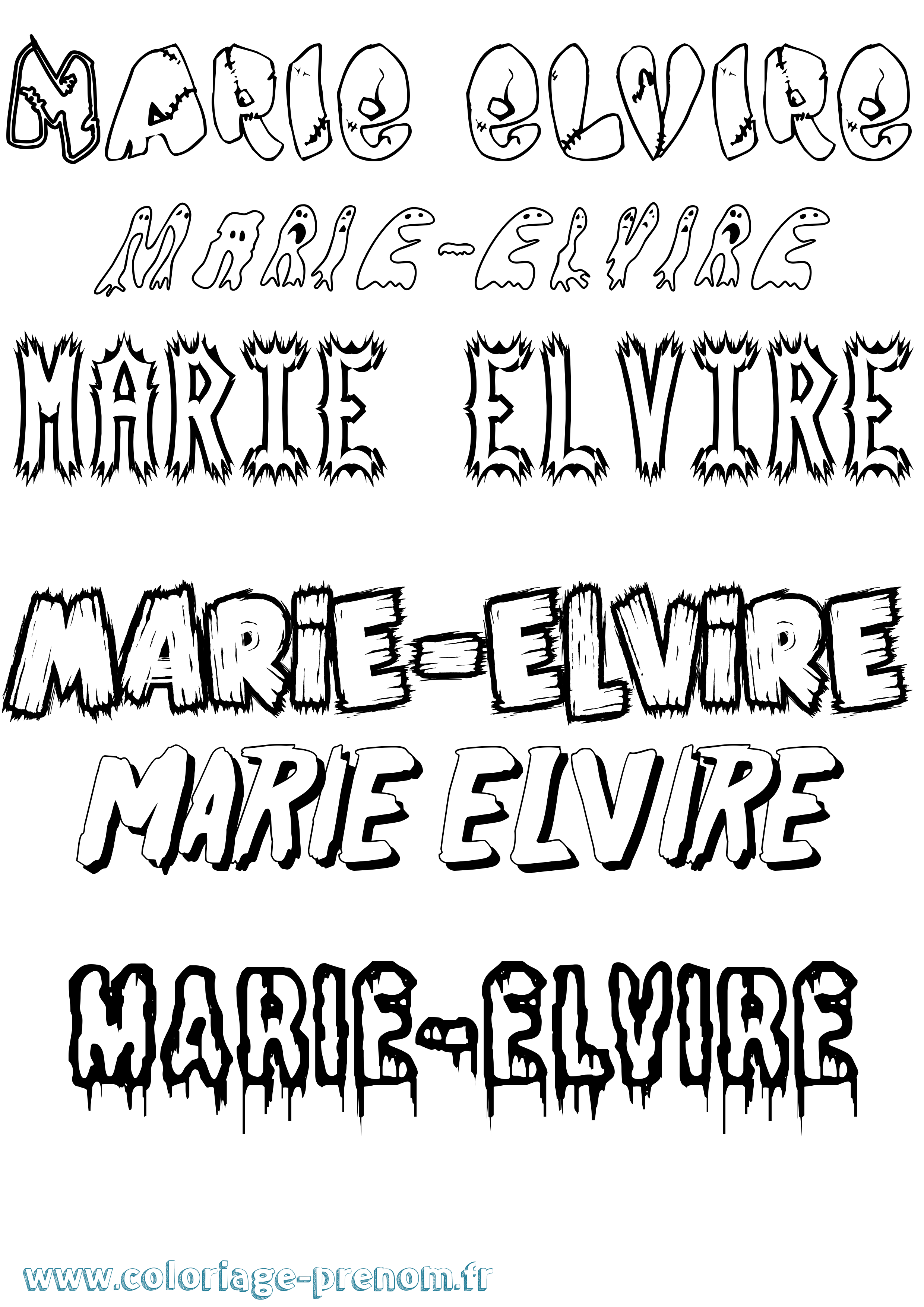 Coloriage Marie-Elvire Frisson Coloriage prénom Marie-Elvire Frisson